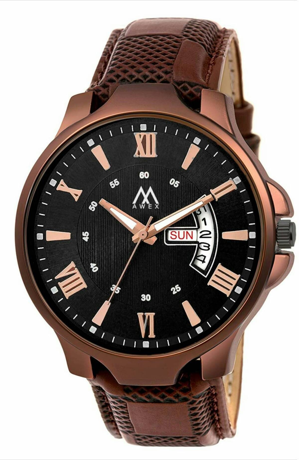     			Trex Brown PU Analog Men's Watch
