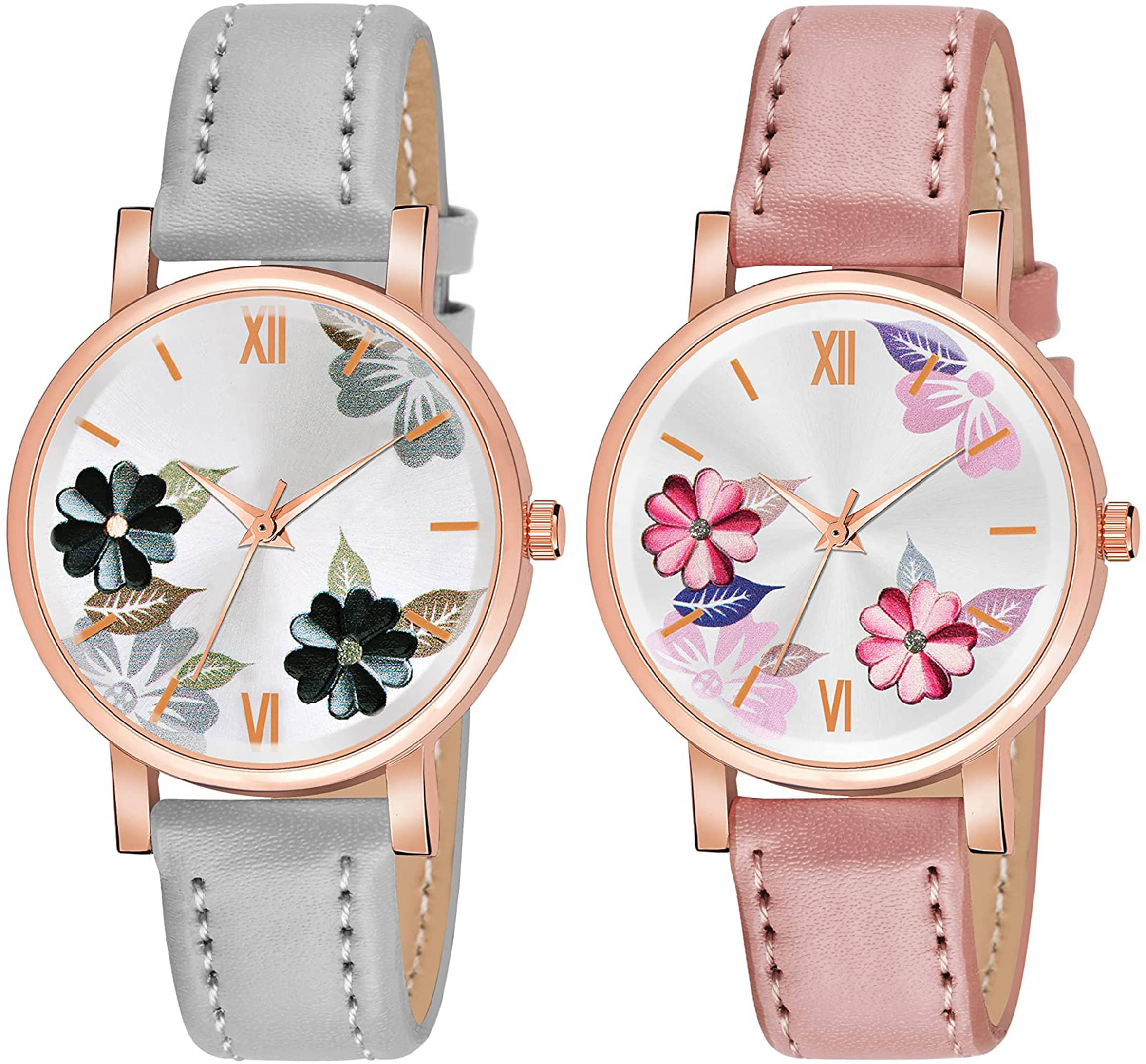     			Trex Light Grey PU Analog Womens Watch