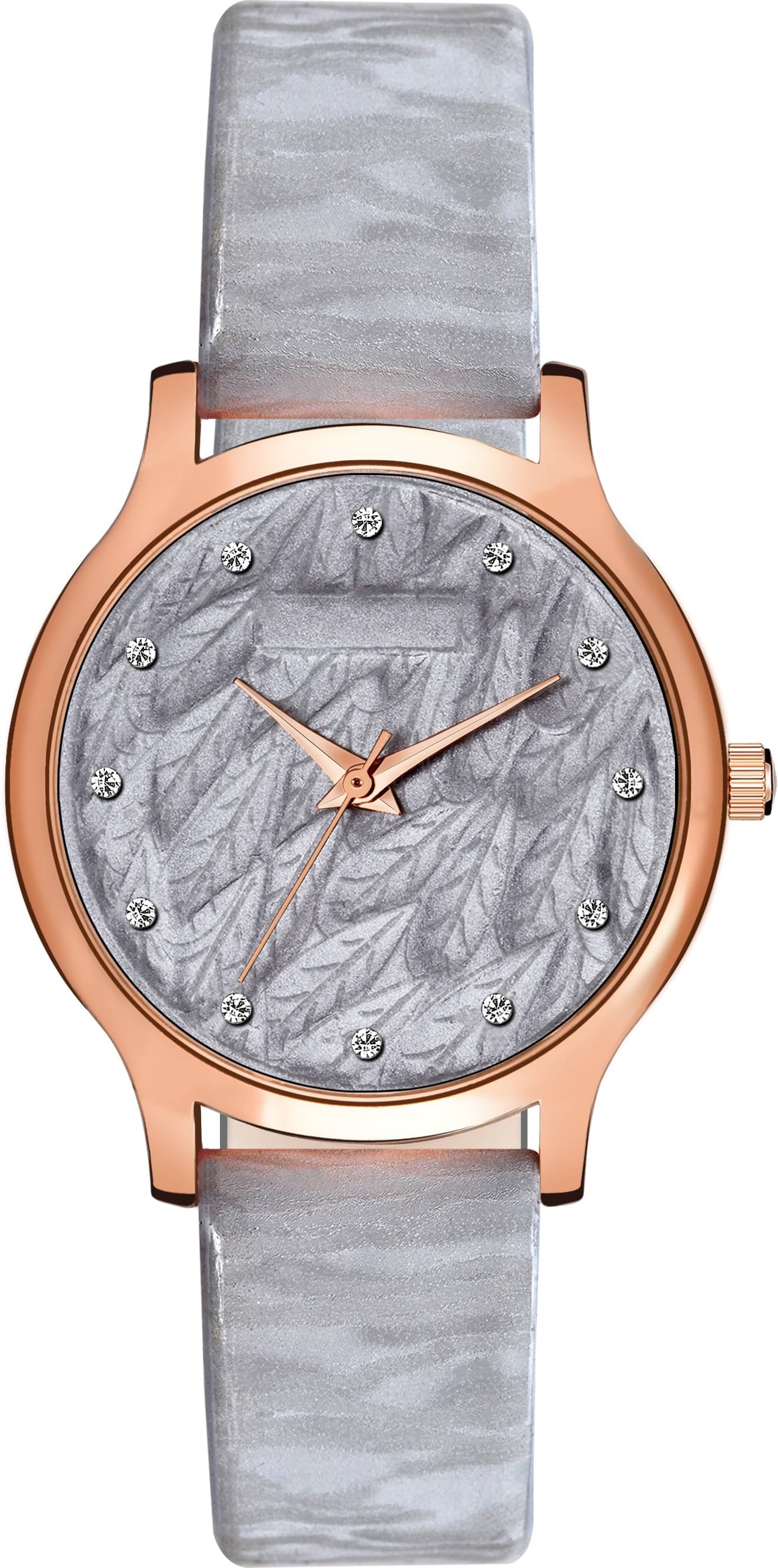     			Trex Light Grey PU Analog Womens Watch
