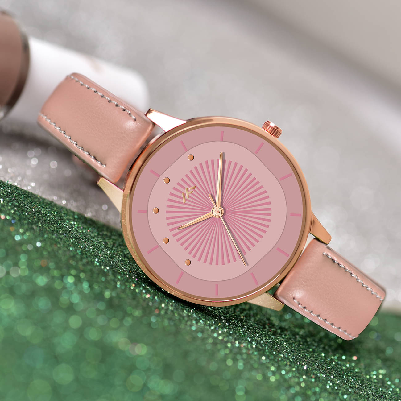     			Trex Pink PU Analog Men's Watch