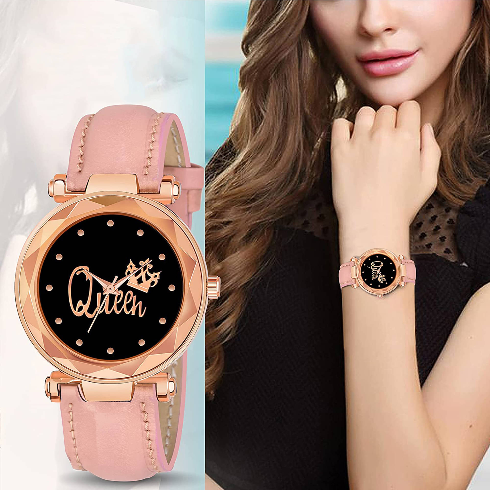     			Trex Pink PU Analog Men's Watch