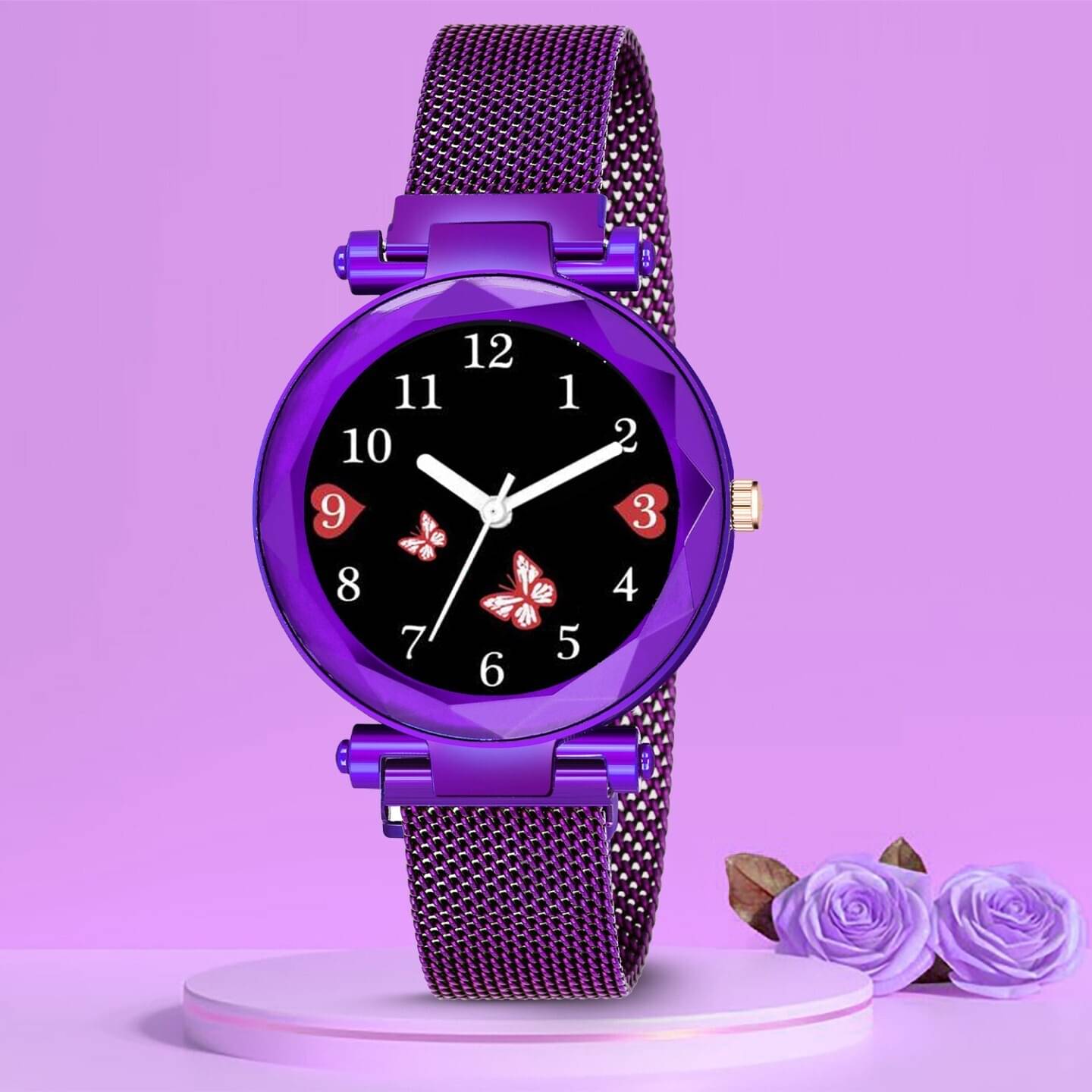     			Trex Purple Fabric Analog Womens Watch