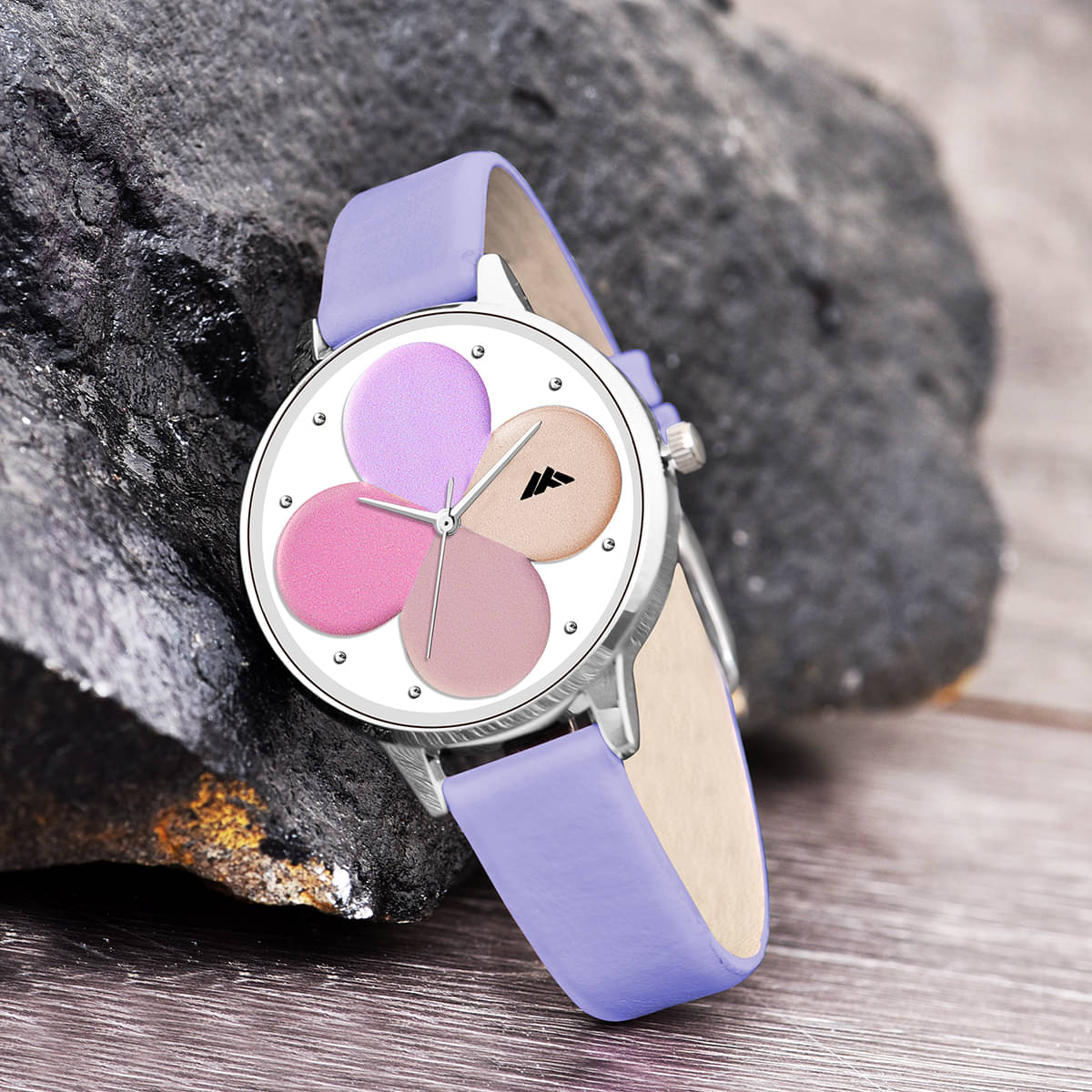     			Trex Purple PU Analog Womens Watch