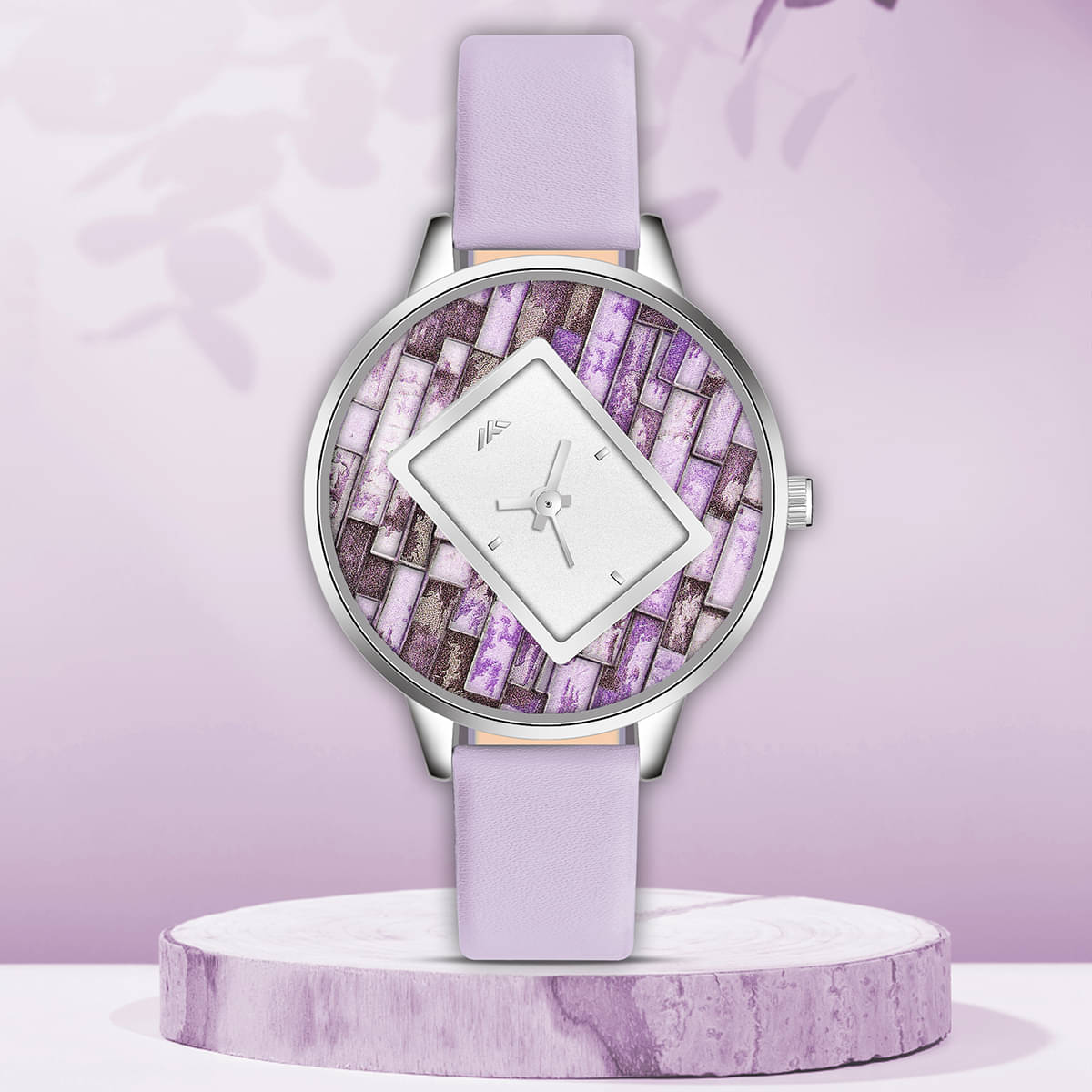     			Trex Purple PU Analog Womens Watch