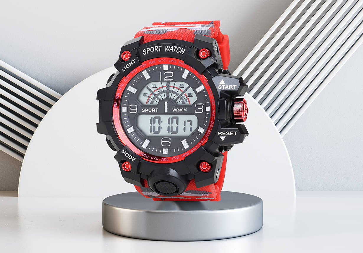     			Trex Red Silicon Digital Men's Watch
