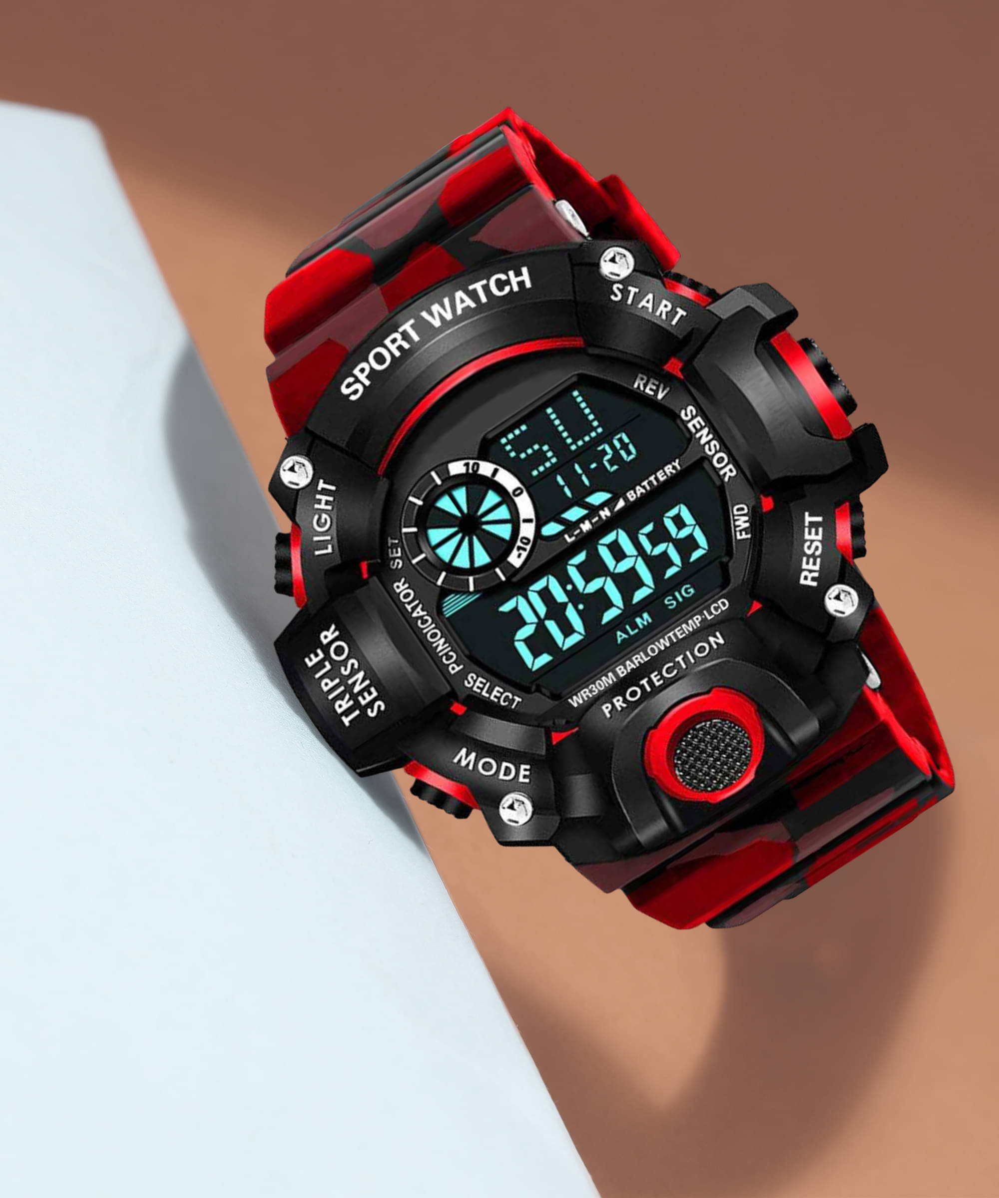     			Trex Red Silicon Digital Men's Watch