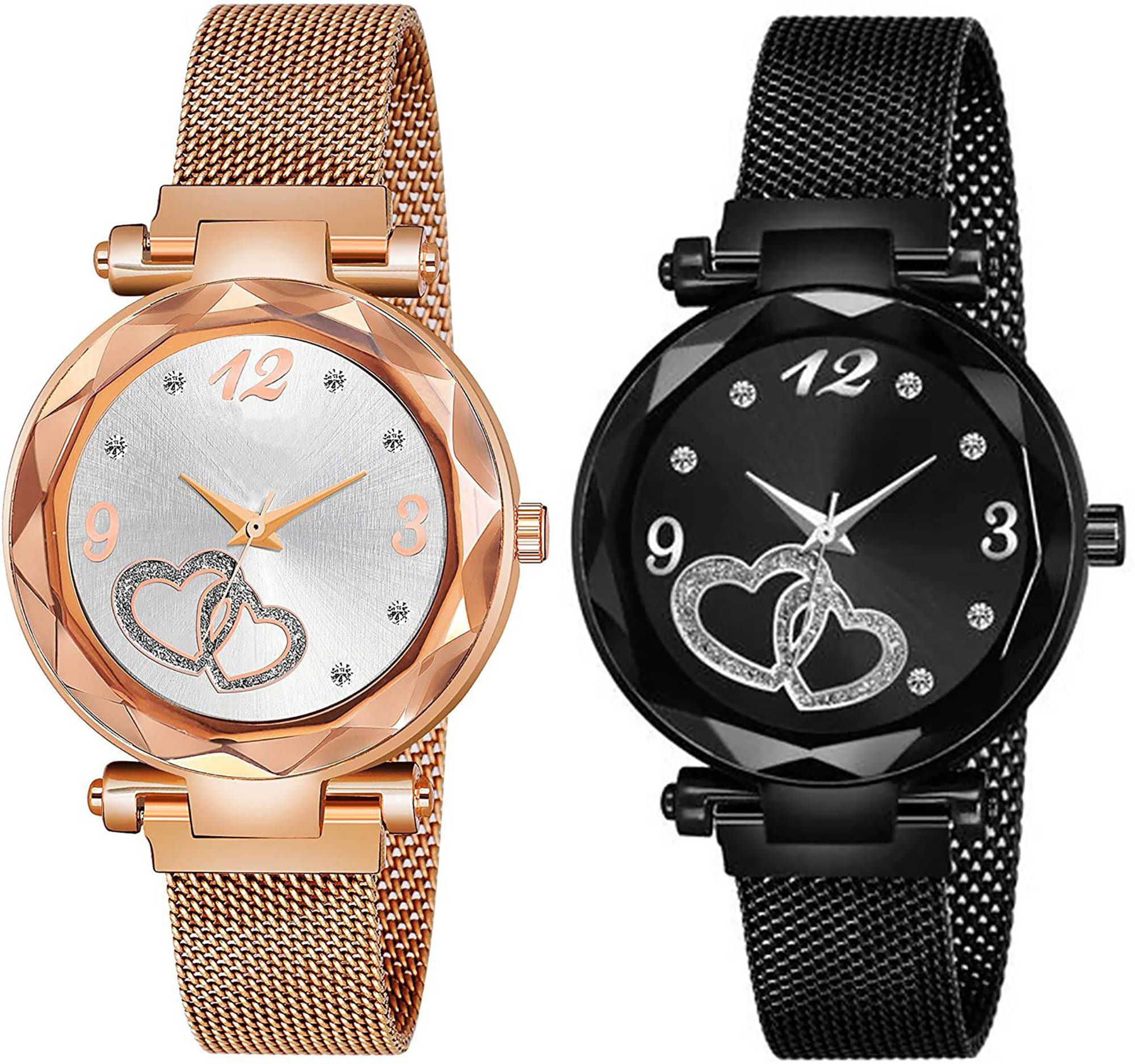     			Trex Rose Gold Fabric Analog Womens Watch