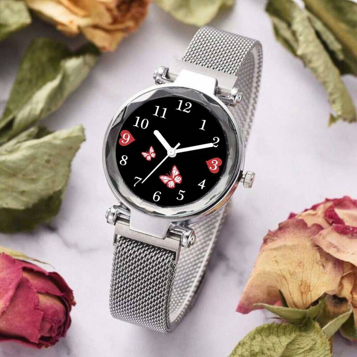     			Trex Silver Fabric Analog Womens Watch
