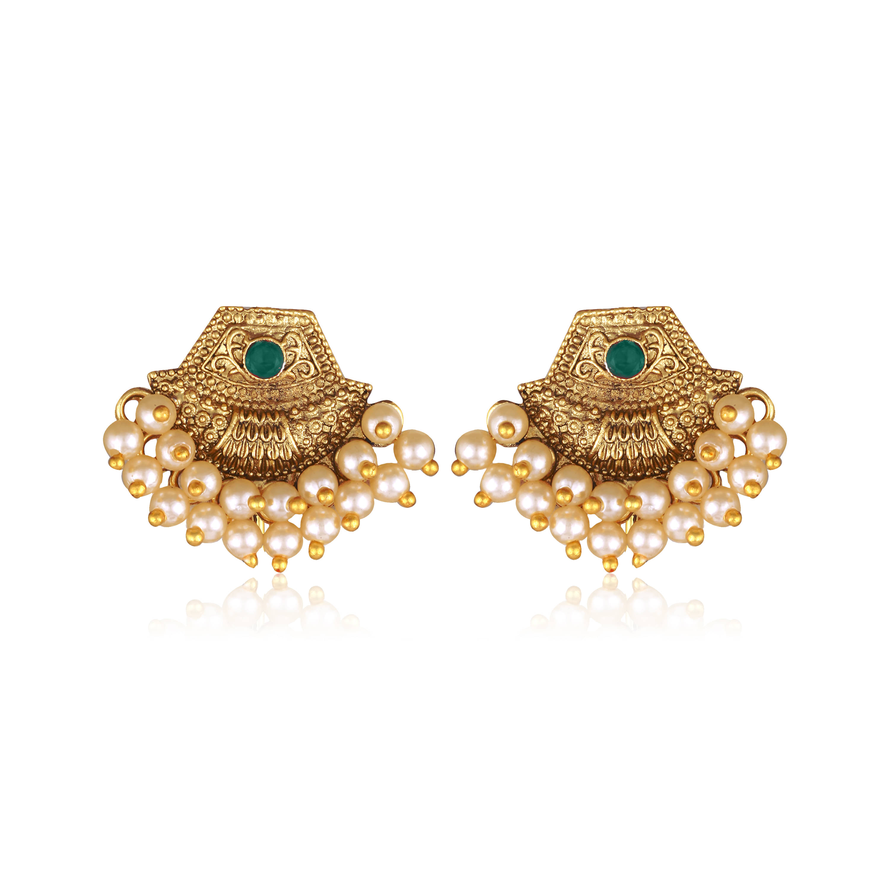     			Vighnaharta Green Chandbalis Earrings ( Pack of 1 )