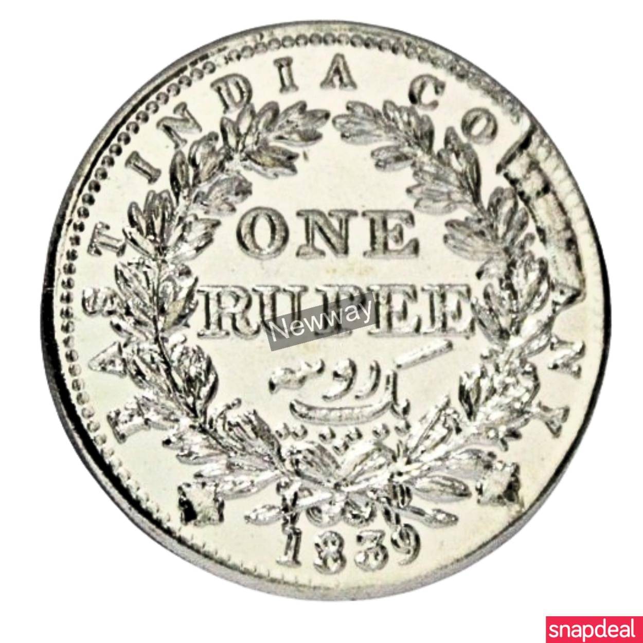     			1 Rupee 1839 Victoria, India Rare Silver-plated Coin