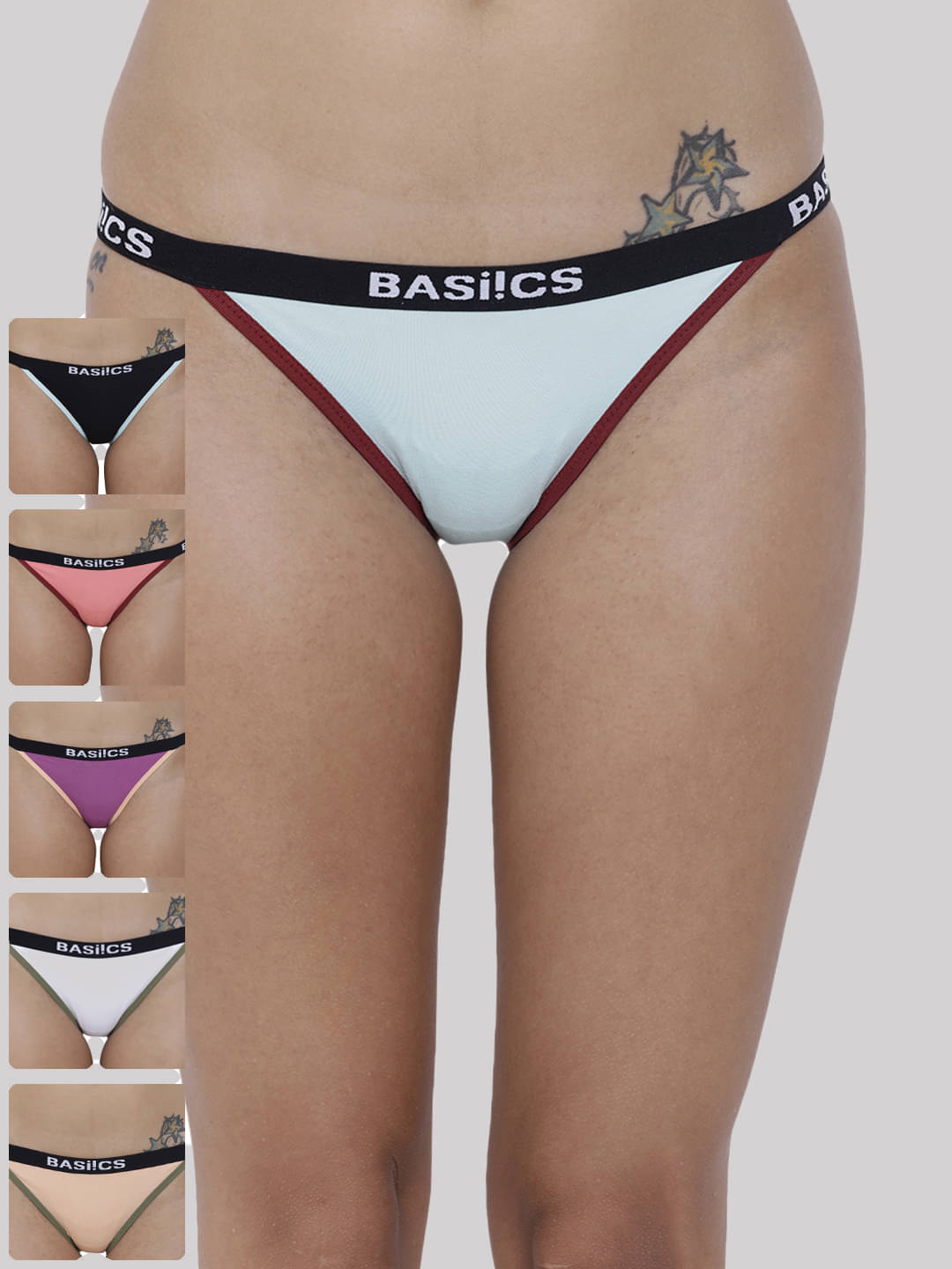 BASIICS By La Intimo Pack of 6 Cotton Bikini For Women ( Multicolor2 ) BASIICS By La Intimo Pack of 6 Cotton Bikini For Women ( Multicolor2 )