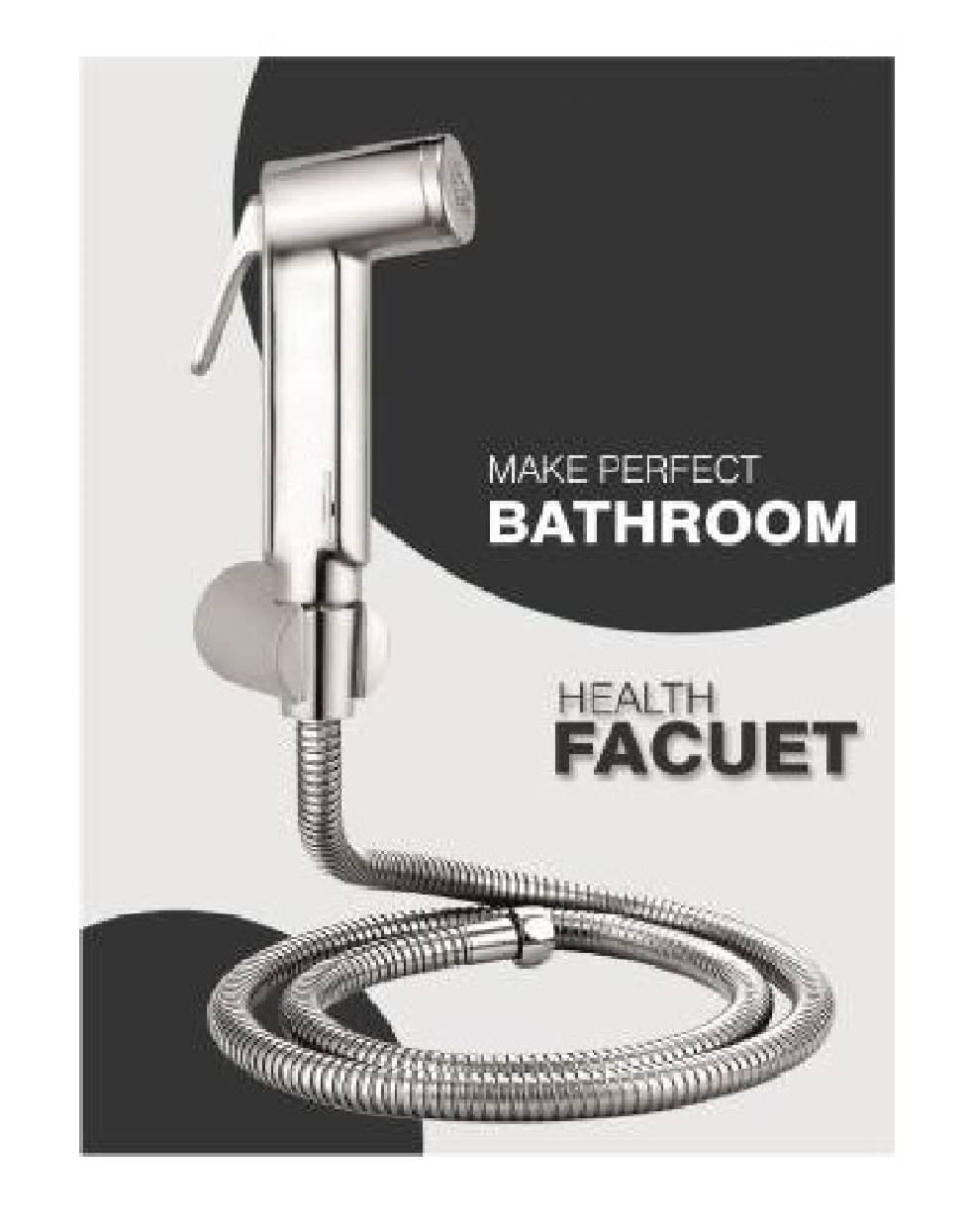     			BATHONIX Silver Square HealthFaucet with 1m HosePipe & Hook Plastic(ABS) Health Faucet (Water Sprayer)