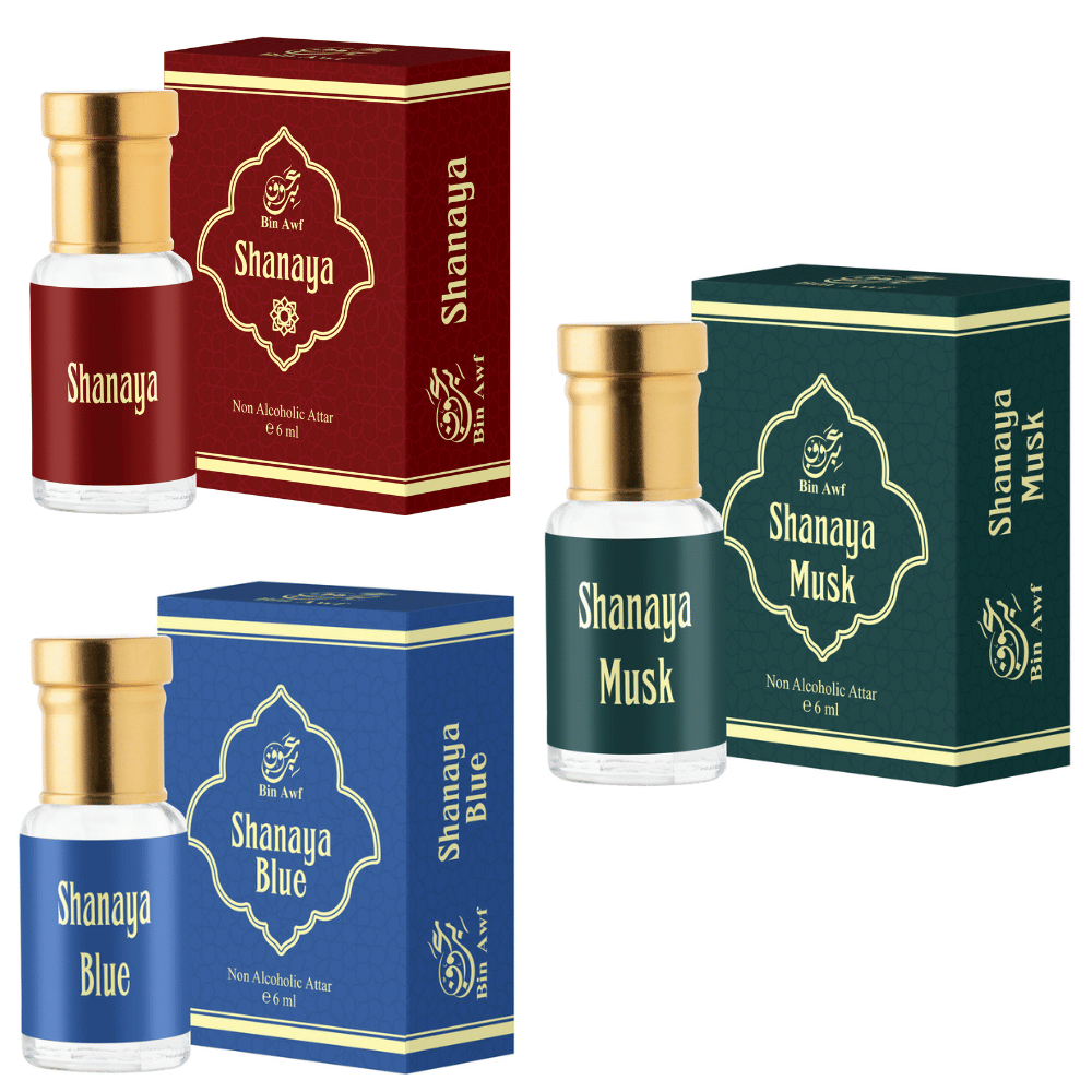     			Binawf Musk Non- Alcoholic Below 50ml Attar ( Pack of 3 )