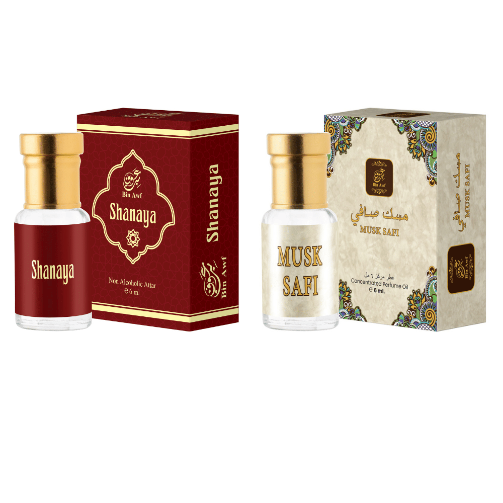     			Binawf Musk Non- Alcoholic Below 50ml Attar ( Pack of 2 )