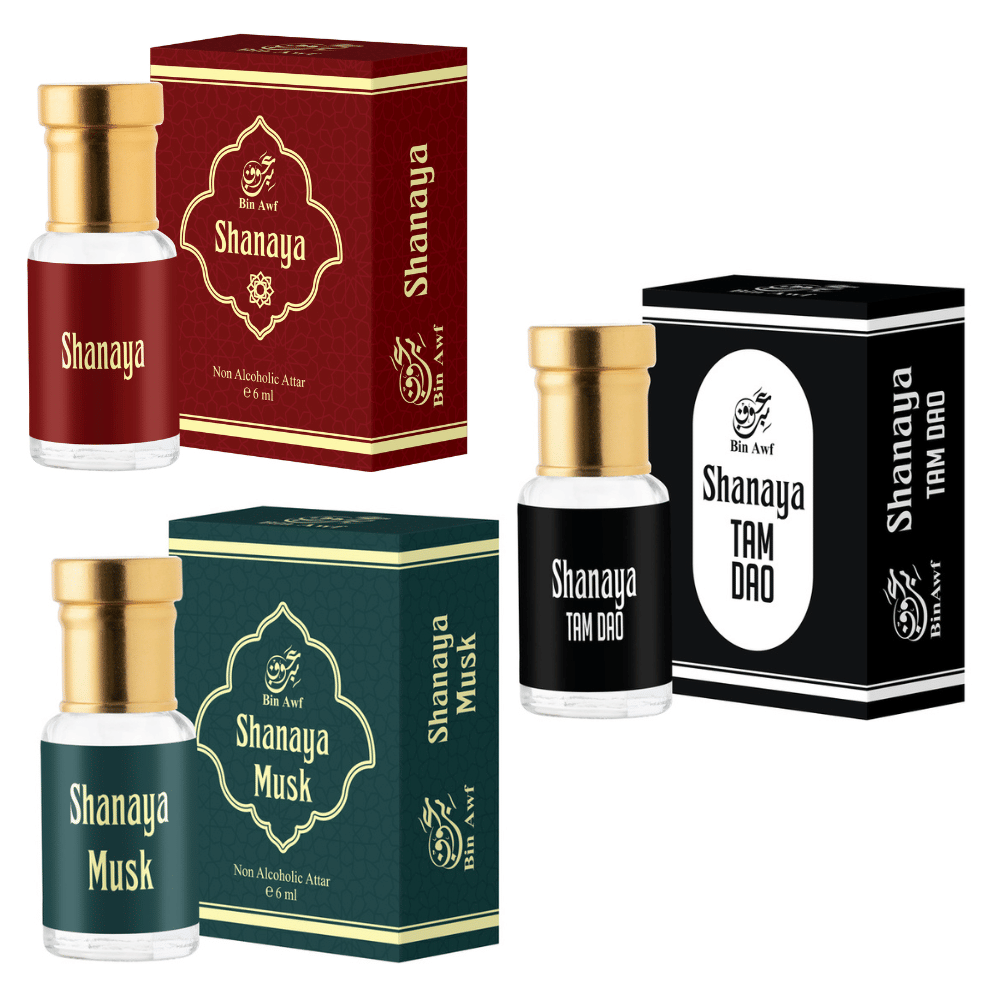     			Binawf Musk Non- Alcoholic Below 50ml Attar ( Pack of 3 )
