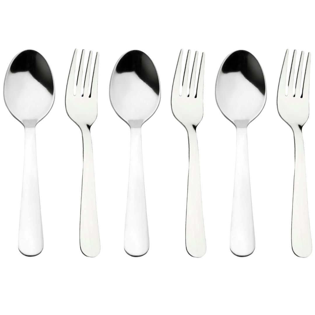     			Cutlux Cutlery Set Stainless Steel Plain Cutlery Set Silver ( Pack of 6 )