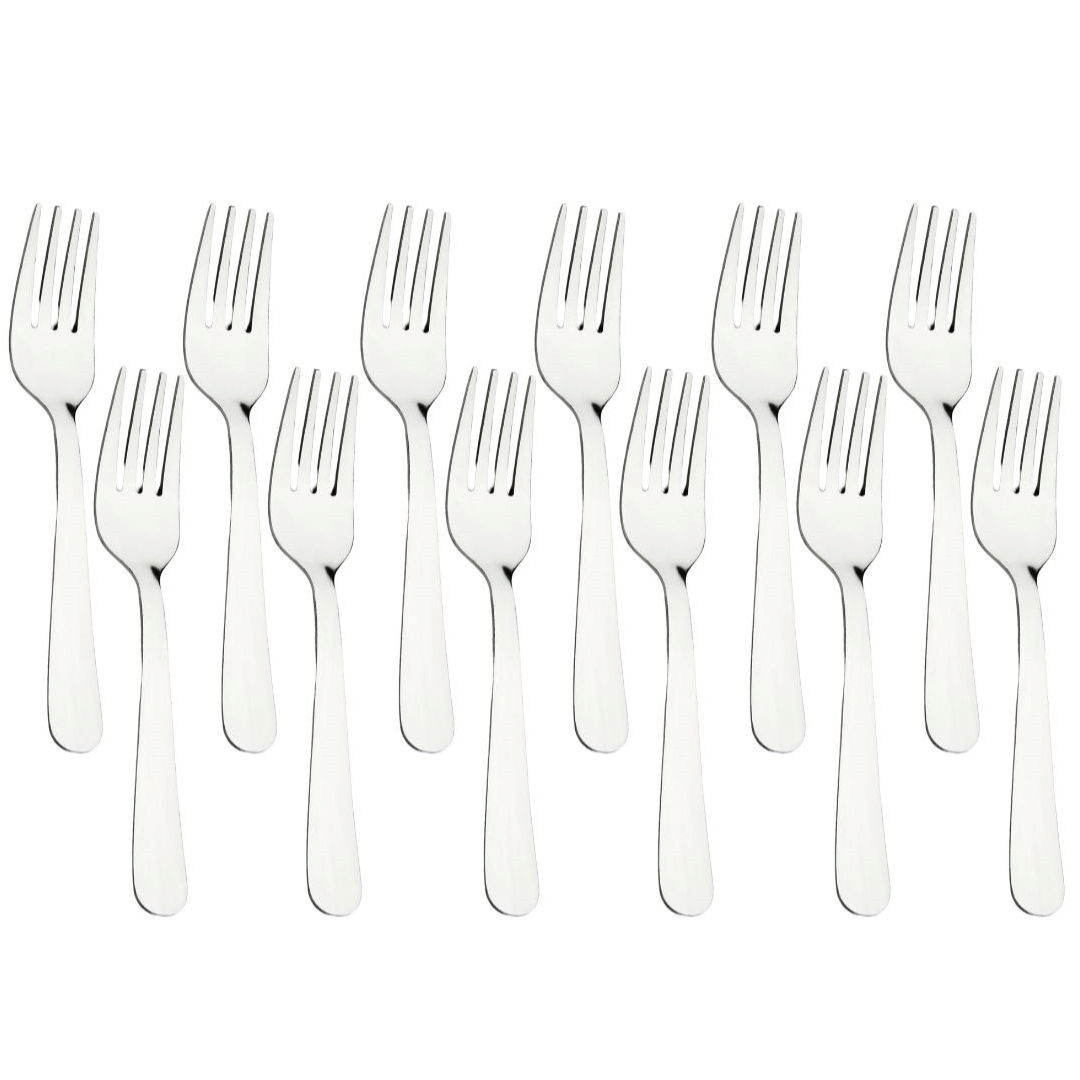     			Cutlux Frok Stainless Steel Plain Baby Fork Silver ( Pack of 12 )