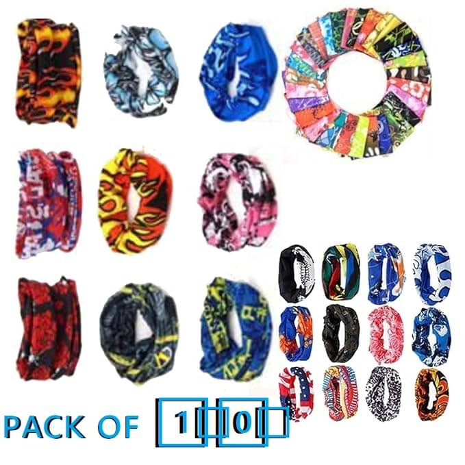 D1 DIFFERENT ONE Pack of 10 Polyester Men's Headwrap ( Multicolor ) D1 DIFFERENT ONE Pack of 10 Polyester Men's Headwrap ( Multicolor )