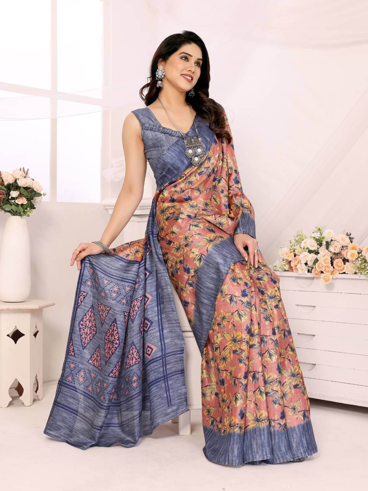 DIKONA DESIGNER Mysore Silk Printed Saree With Unstitched Blouse Piece ( Grey ) DIKONA DESIGNER Mysore Silk Printed Saree With Unstitched Blouse Piece ( Grey )