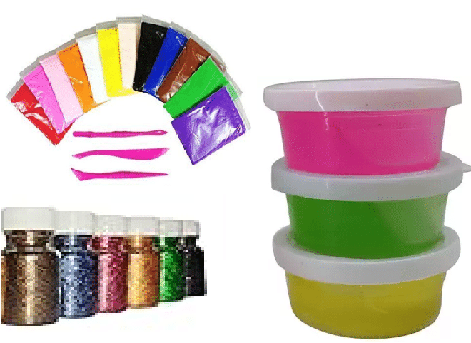 Freedy 3 Crystal Slime and 12 Air Dry Clay Non-Toxic Combo with Free Glitter and Tools for Kids Boys and Girls Party Set/Mud Stress Relief Toy Multicolored Putty Toys for Kids Freedy 3 Crystal Slime and 12 Air Dry Clay Non-Toxic Combo with Free Glitter and Tools for Kids Boys and Girls Party Set/Mud Stress Relief Toy Multicolored Putty Toys for Kids