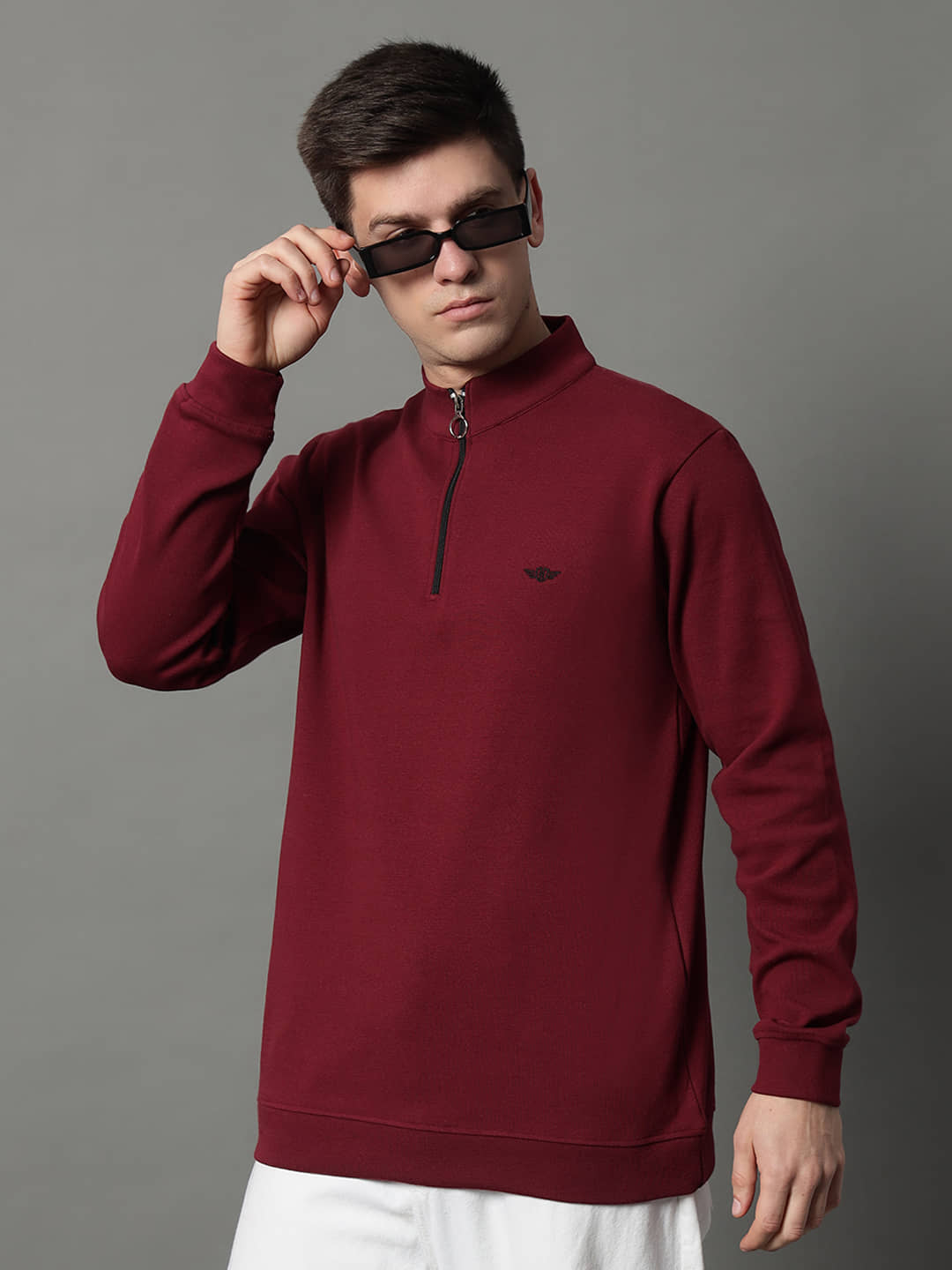 GET GOLF Fleece High Neck Men's Sweatshirt - Maroon ( Pack of 1 )