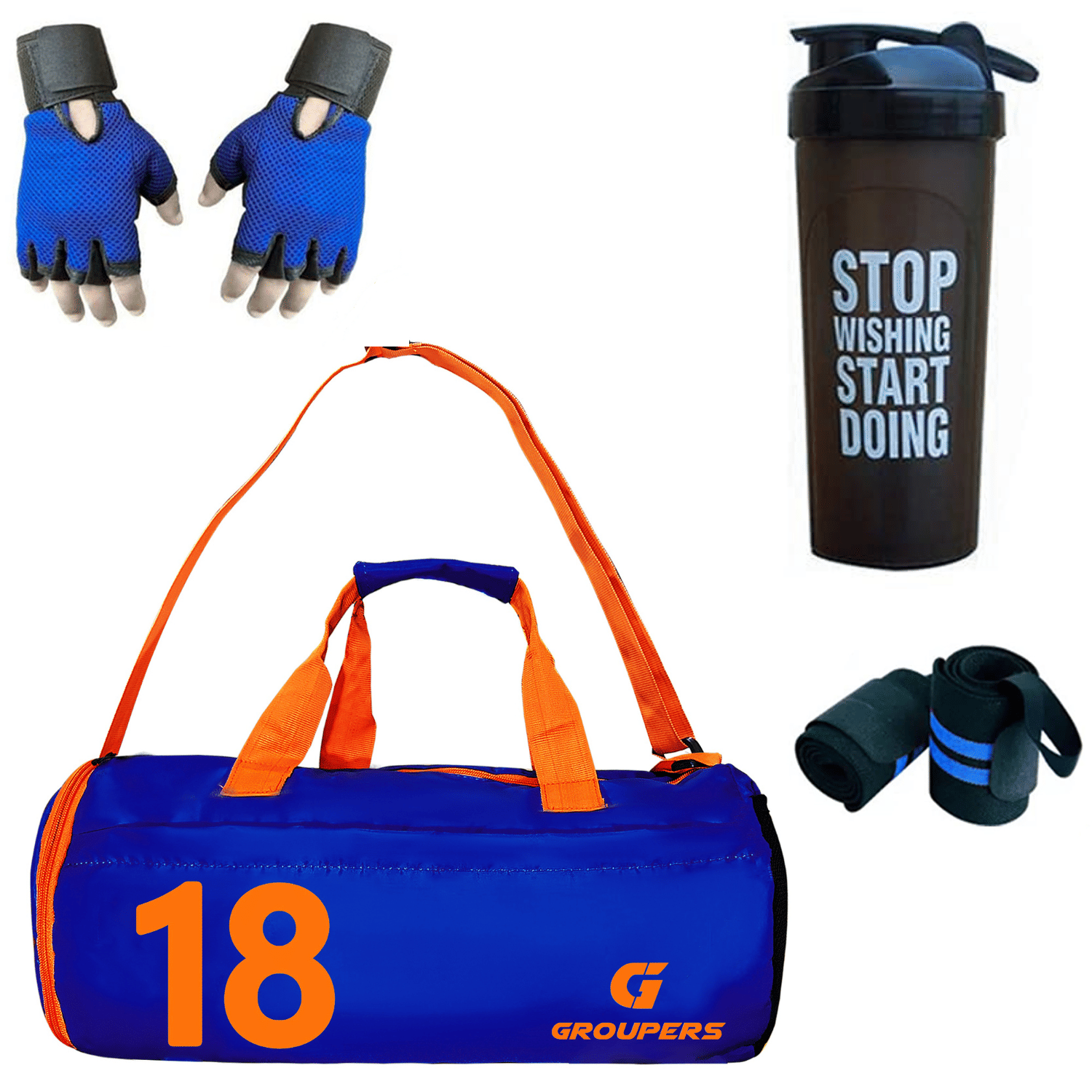     			GROUPERS Polyester BLUE 20 Ltrs Gym Bag