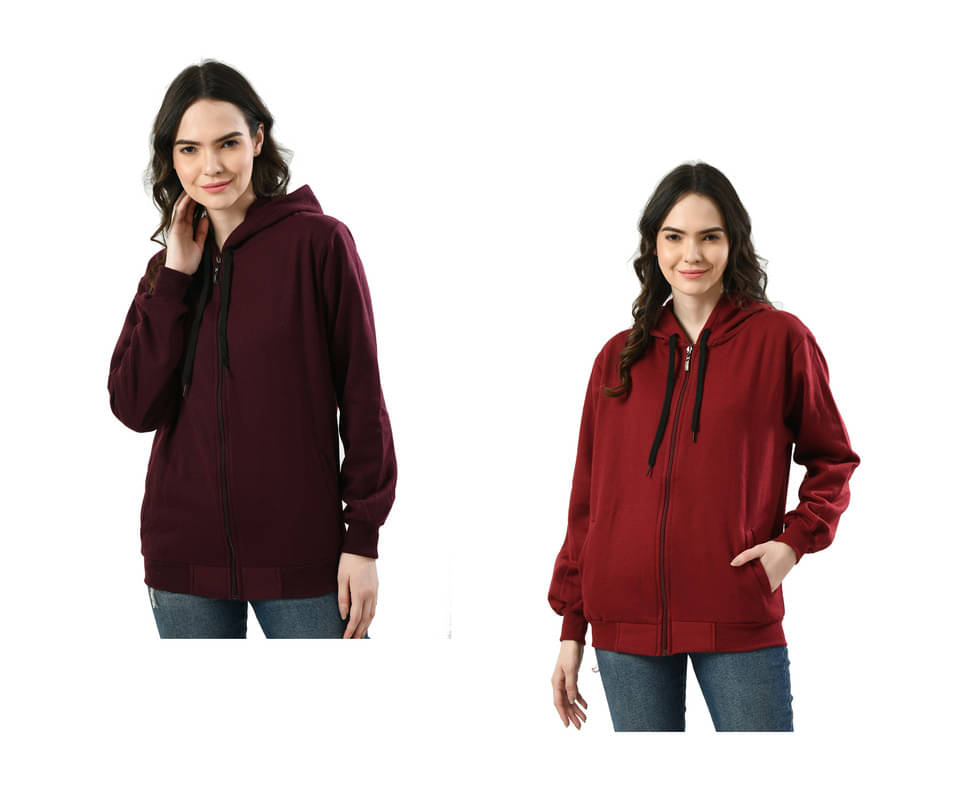 IndiWeaves - Fleece Multi Color Hooded Jackets Pack of 2 IndiWeaves - Fleece Multi Color Hooded Jackets Pack of 2