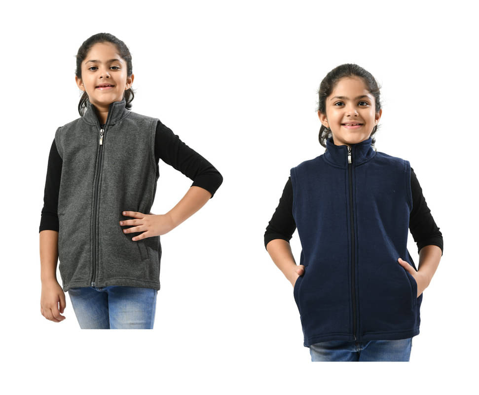     			IndiWeaves Girls Woollen Light Weight Jacket For ( Pack of 2 , Multicolor )