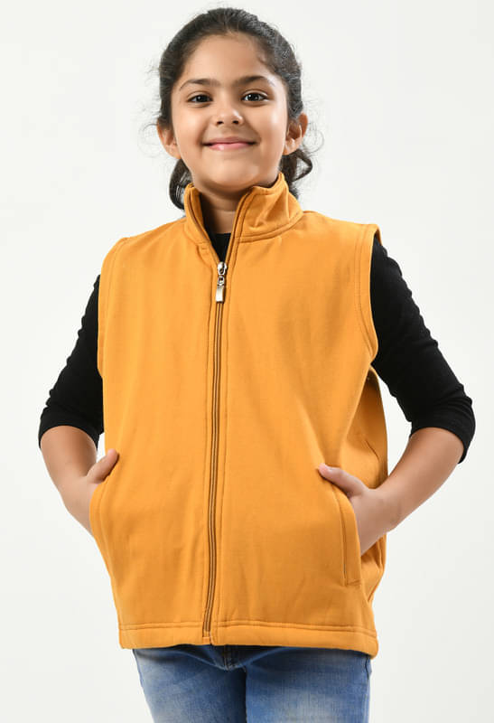     			IndiWeaves Girls Woollen Light Weight Jacket For ( Pack of 1 , Yellow )