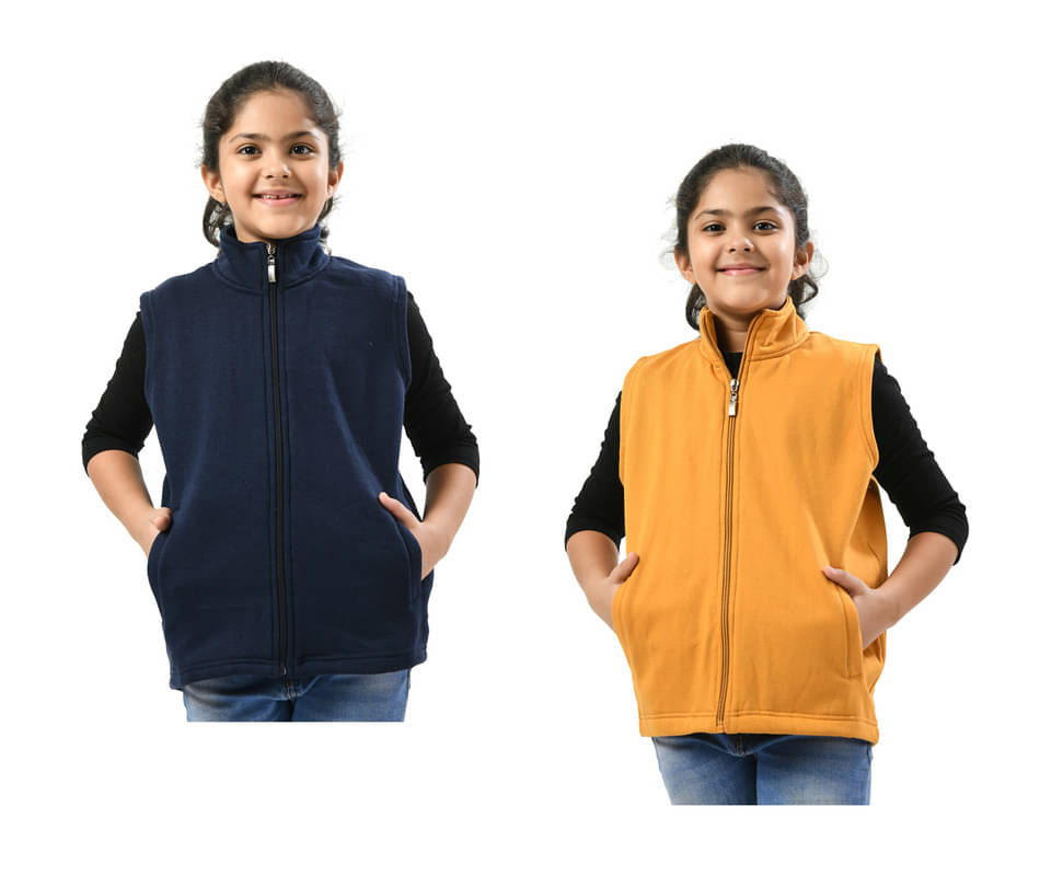     			IndiWeaves Girls Woollen Light Weight Jacket For ( Pack of 2 , Multicolor )