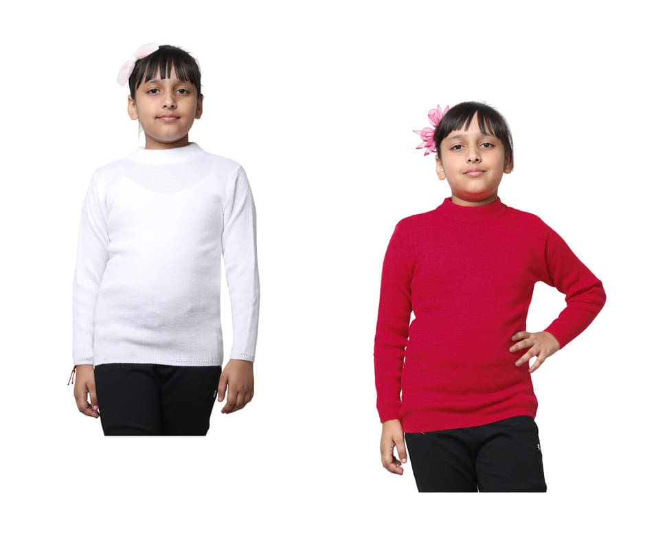     			IndiWeaves Pack of 2 Girls Wollen Pullover ( Multicolor 1 )