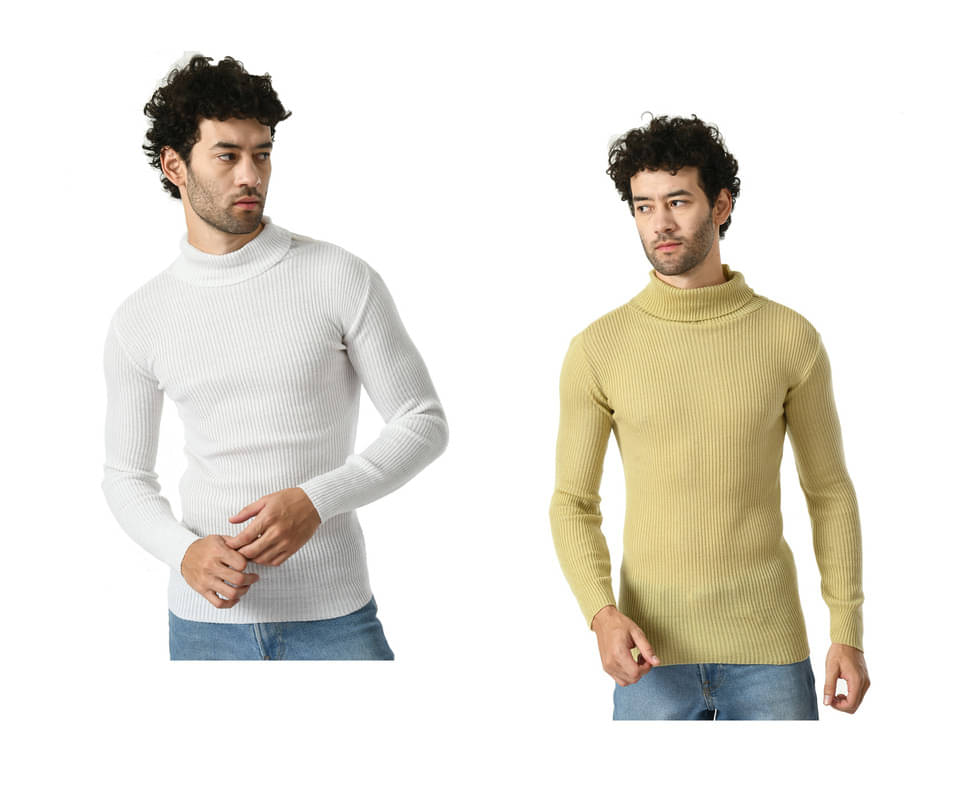     			IndiWeaves Woollen High Neck Men's Full Sleeves Pullover Sweater - Multicolor ( Pack of 2 )