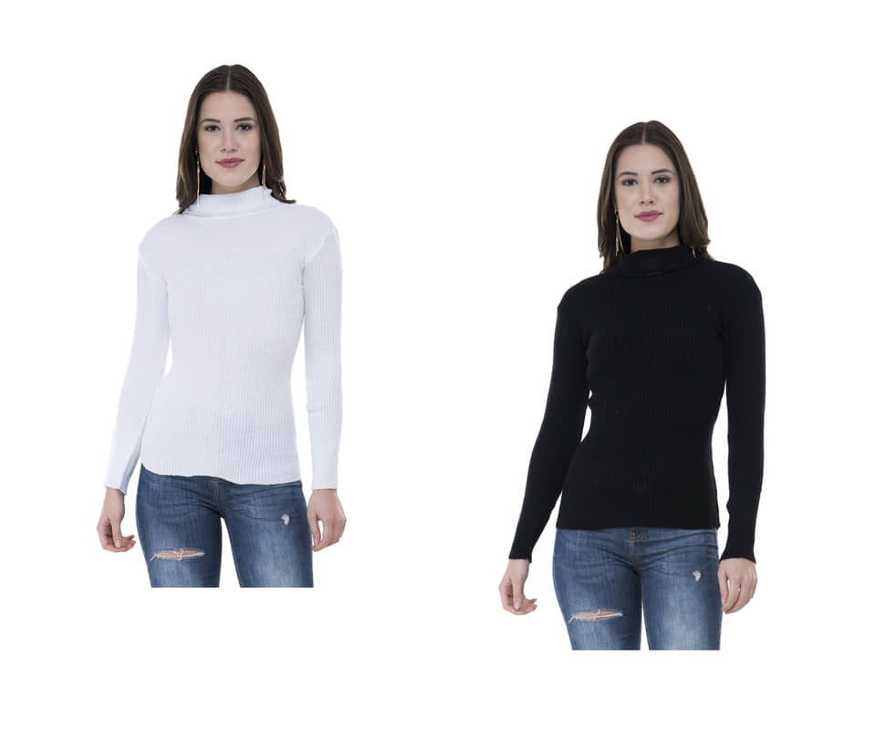 IndiWeaves Woollen High Neck Women's Skivvy - Multi Color ( Pack of 2 )