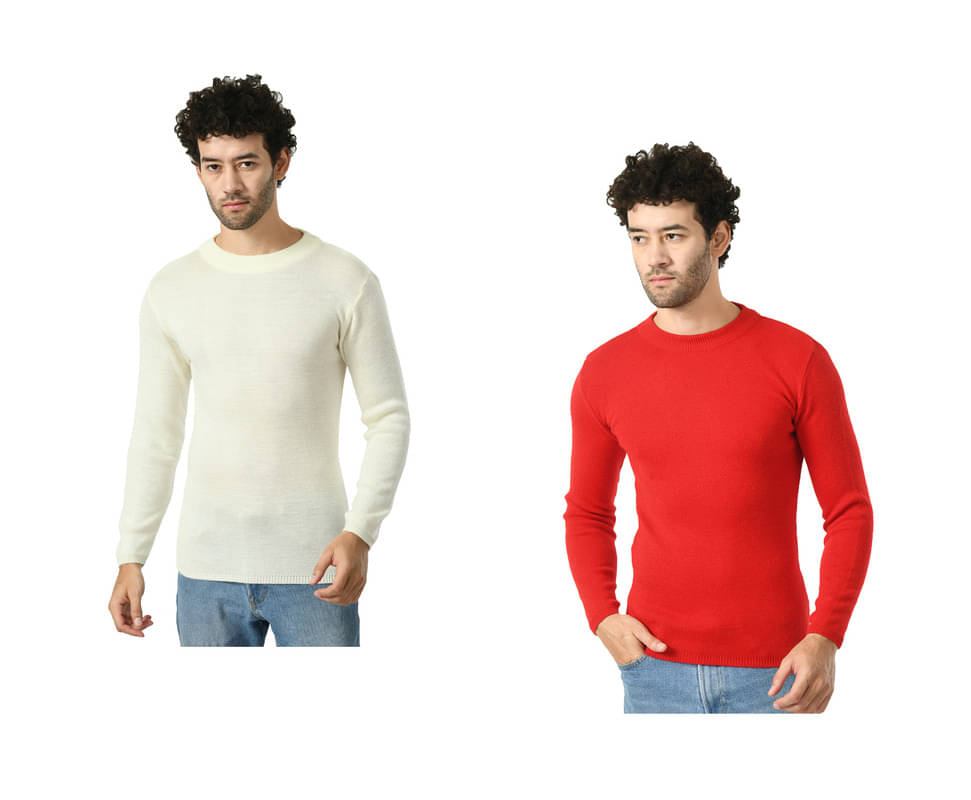 IndiWeaves Woollen Round Neck Men's Full Sleeves Pullover Sweater - Multicolor ( Pack of 2 ) IndiWeaves Woollen Round Neck Men's Full Sleeves Pullover Sweater - Multicolor ( Pack of 2 )