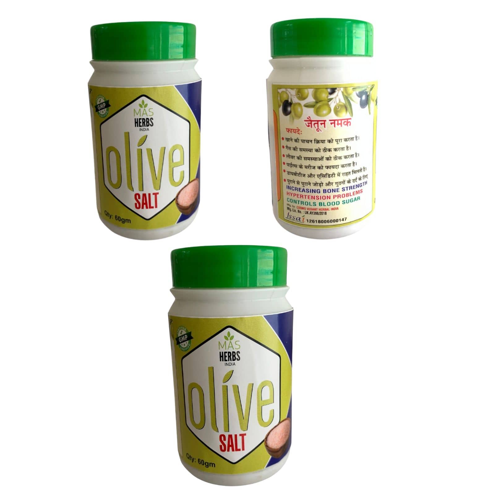 MAS HERBS OLIVE SALT Powder 60 gm Pack of 3