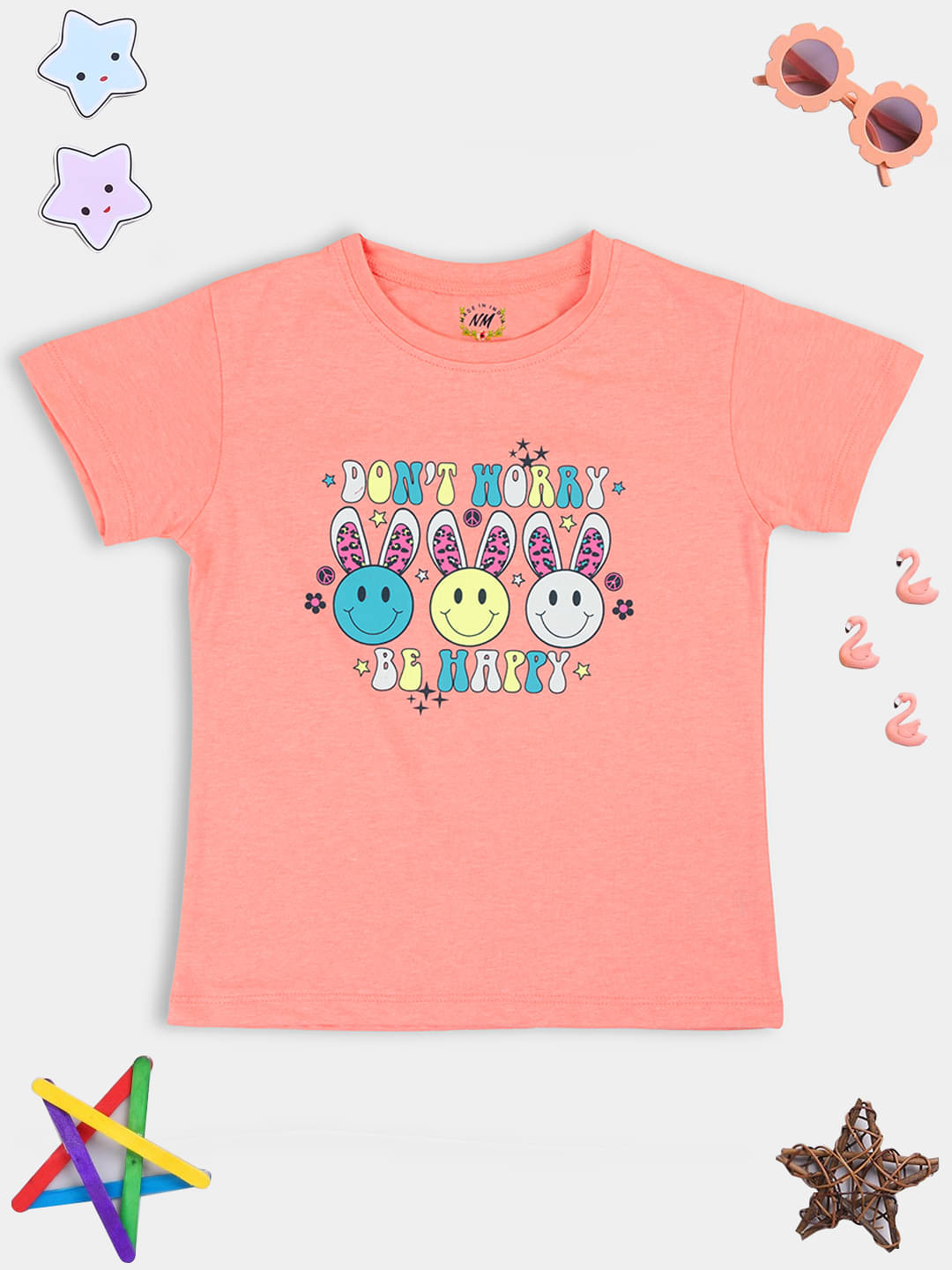     			PAMPOLINA Pack of 1 Girls Cotton T-Shirt ( PeachPuff )