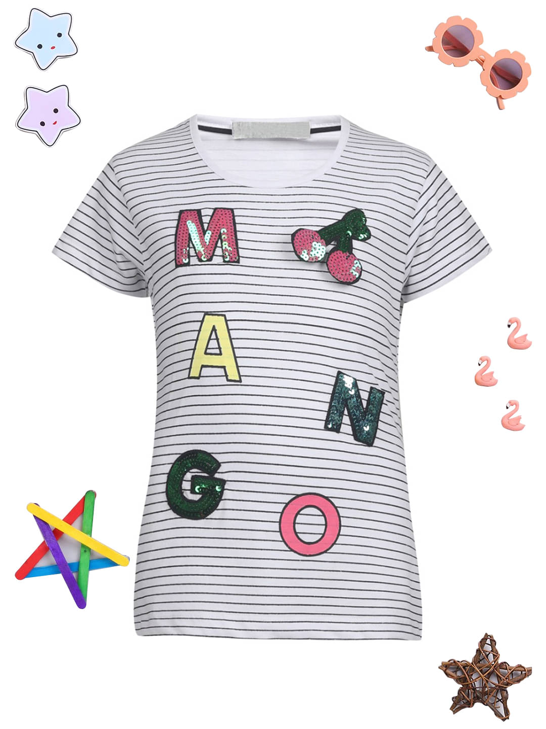     			PAMPOLINA Pack of 1 Girls Cotton T-Shirt ( White )