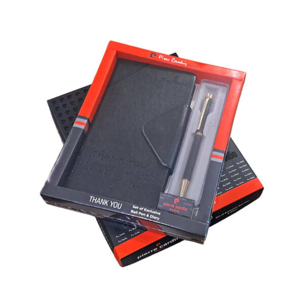    			Pierre Cardin Thank You Gracias Set Exclusive Black Gt Jewel Chrome Ball Pen+Black Diary (Pack of 1)