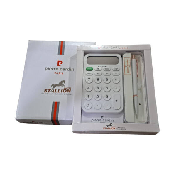     			Pierre Cardin White Stallion Set Exclusive White Gt Ball Pen+White Calculator (Pack of 1)
