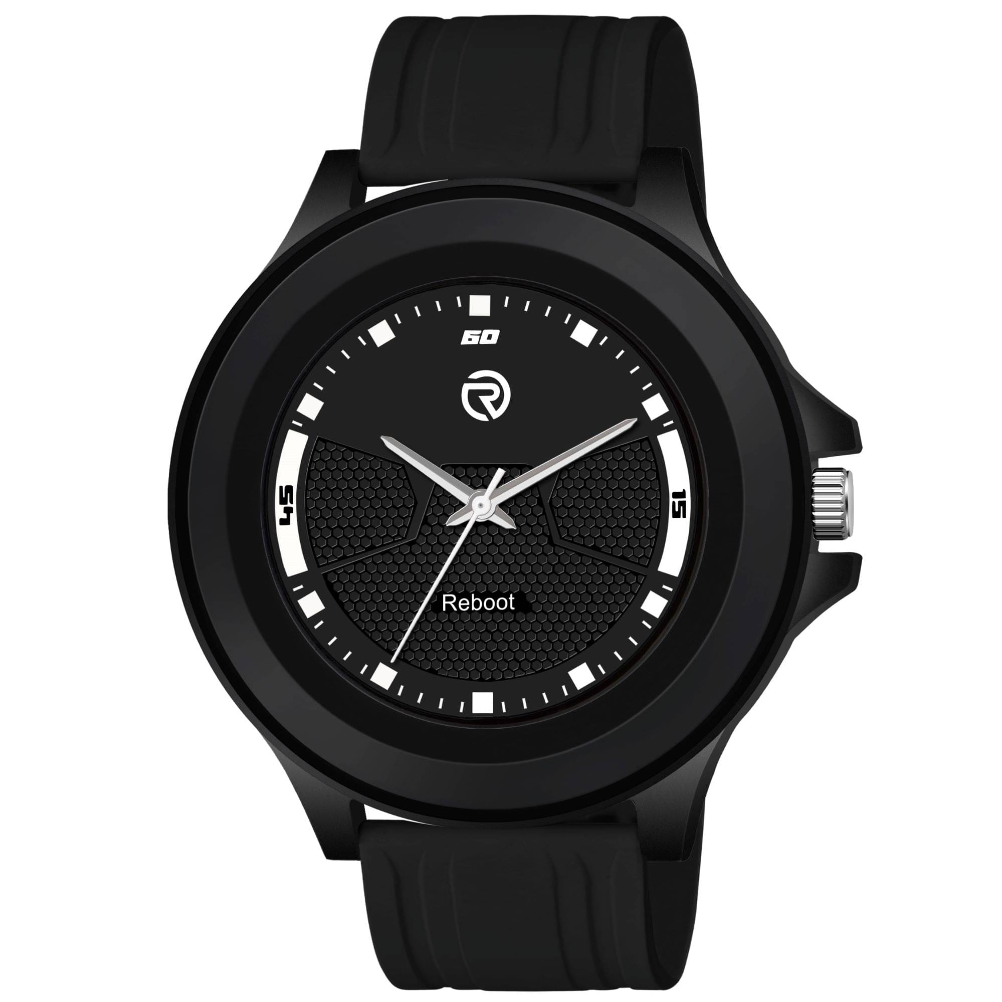    			Reboot Black PU Analog Men's Watch