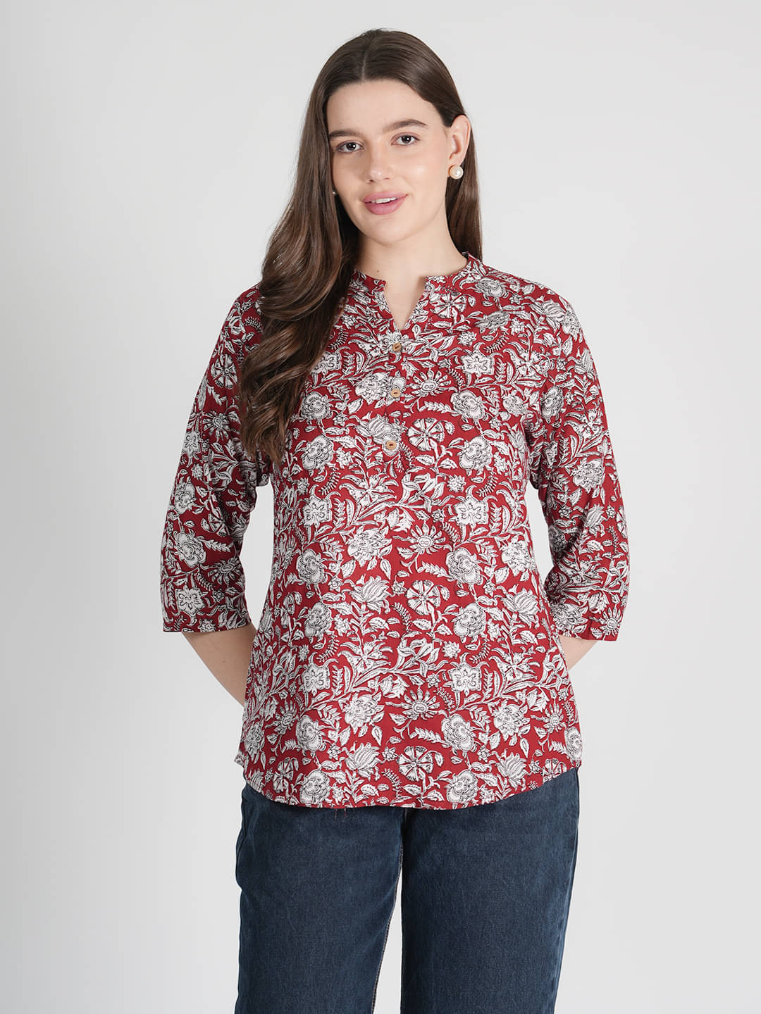     			STYLE SHOES Women's Rayon Regular Top ( Red )