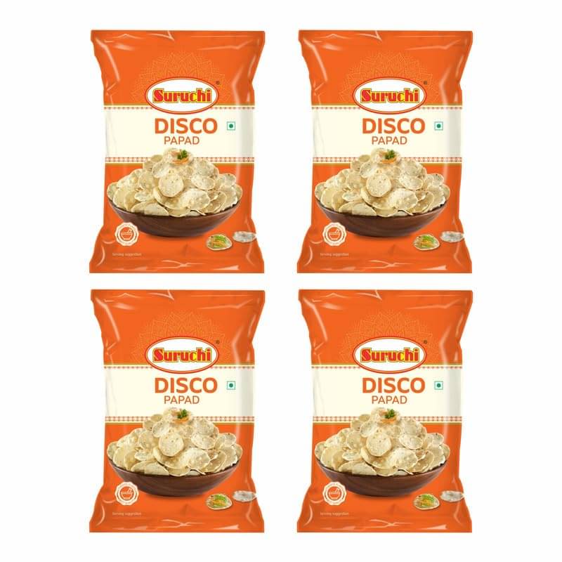 SURUCHI Disco Papad Mini Snack 1 kg Pack of 4 SURUCHI Disco Papad Mini Snack 1 kg Pack of 4
