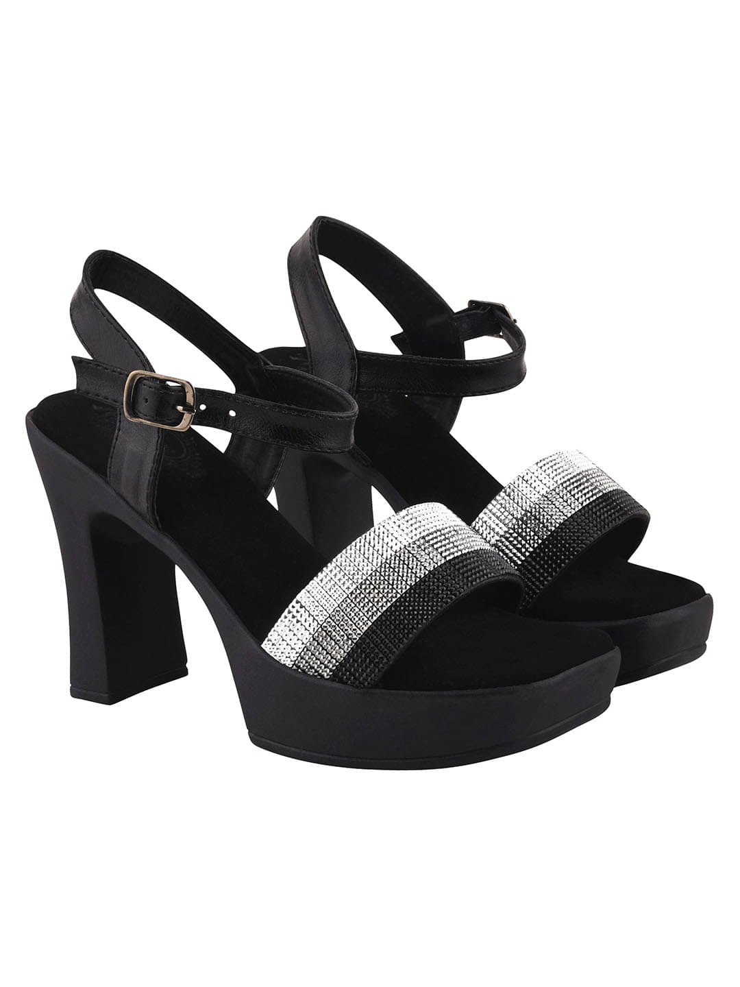     			Shoetopia Black Women's Sandal Heels