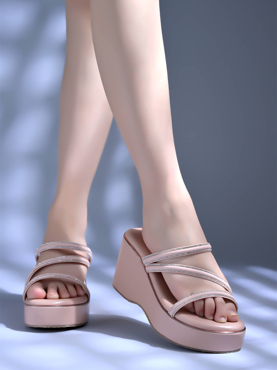 Shoetopia Peach Women's Slip On Heels Shoetopia Peach Women's Slip On Heels