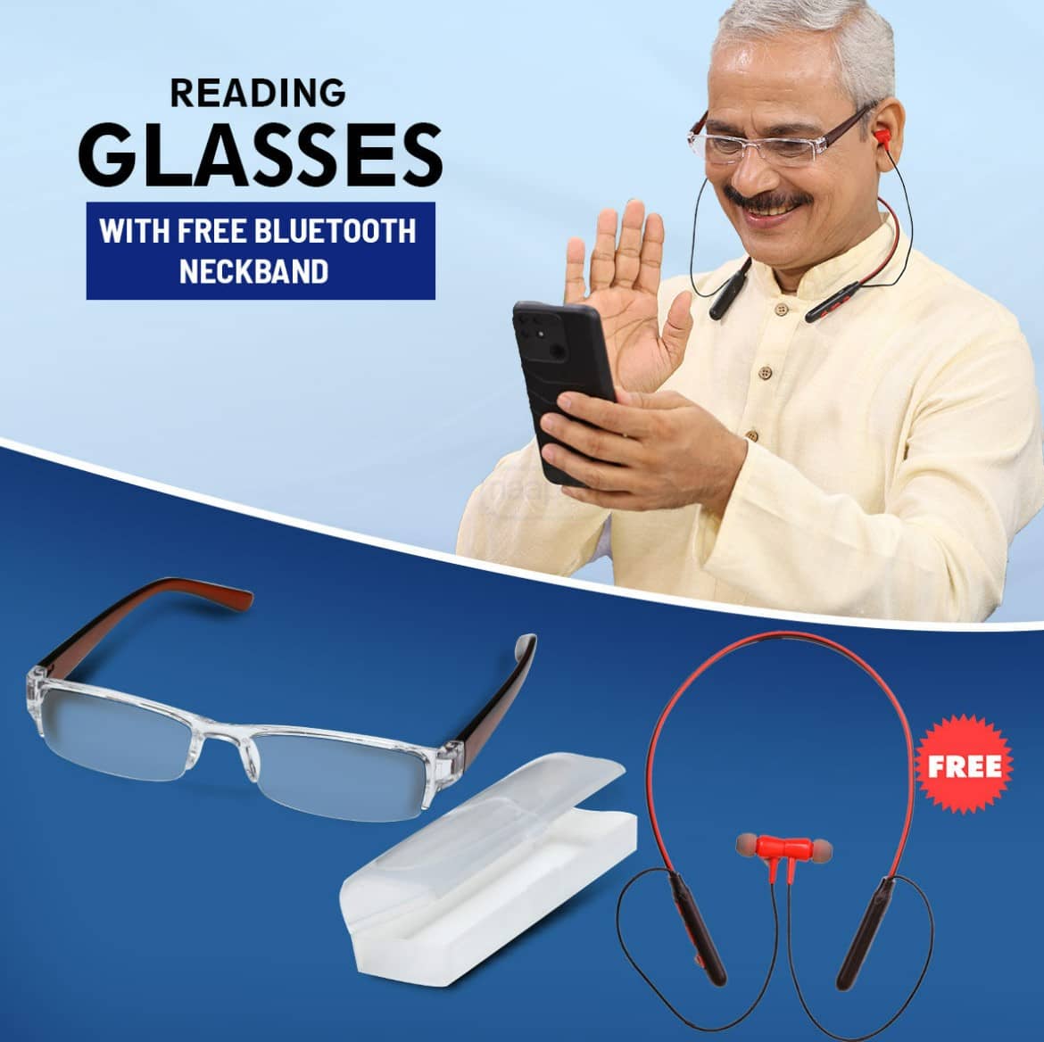 THMT Rectangle Half Rim Reading Glasses