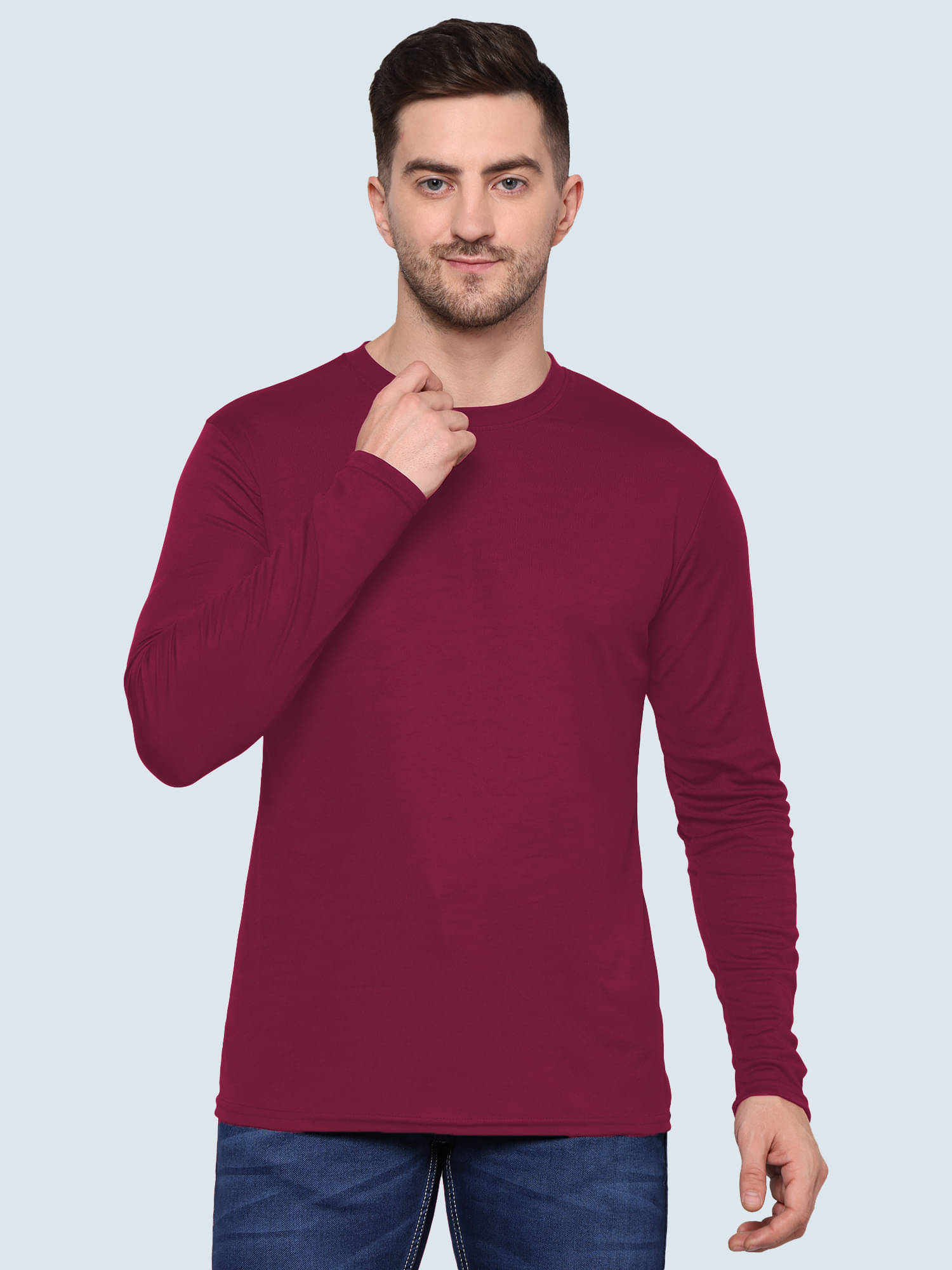 TQH Polyester Regular Fit Solid Full Sleeves Men's Round T-Shirt - Maroon ( Pack of 1 ) TQH Polyester Regular Fit Solid Full Sleeves Men's Round T-Shirt - Maroon ( Pack of 1 )