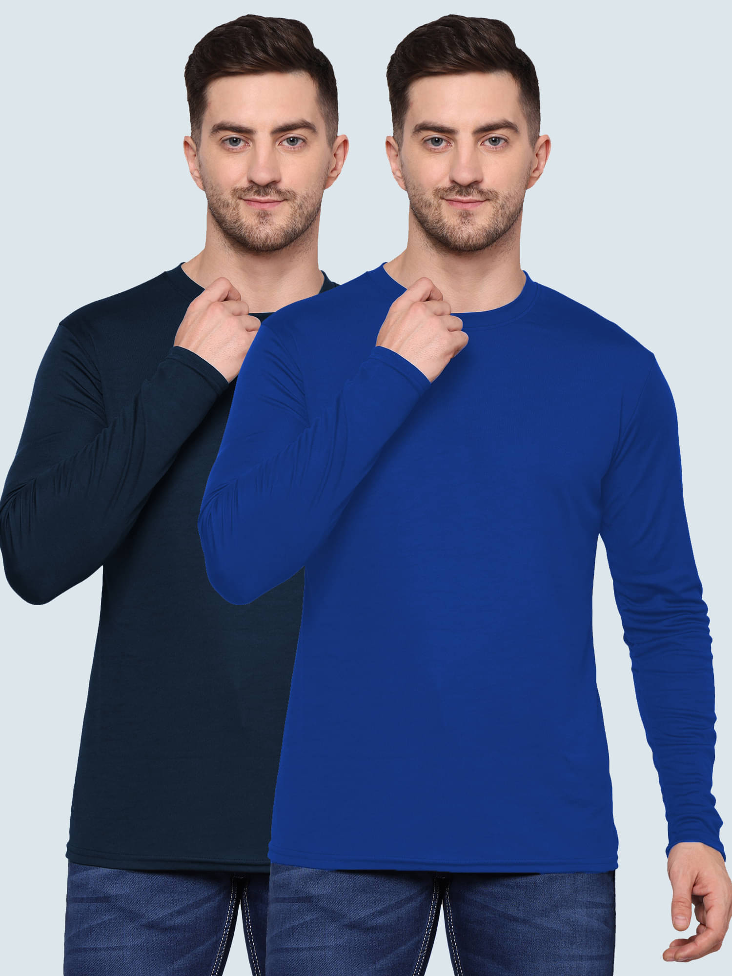 TQH Polyester Regular Fit Solid Full Sleeves Men's Round T-Shirt - Multicolor1 ( Pack of 2 ) TQH Polyester Regular Fit Solid Full Sleeves Men's Round T-Shirt - Multicolor1 ( Pack of 2 )