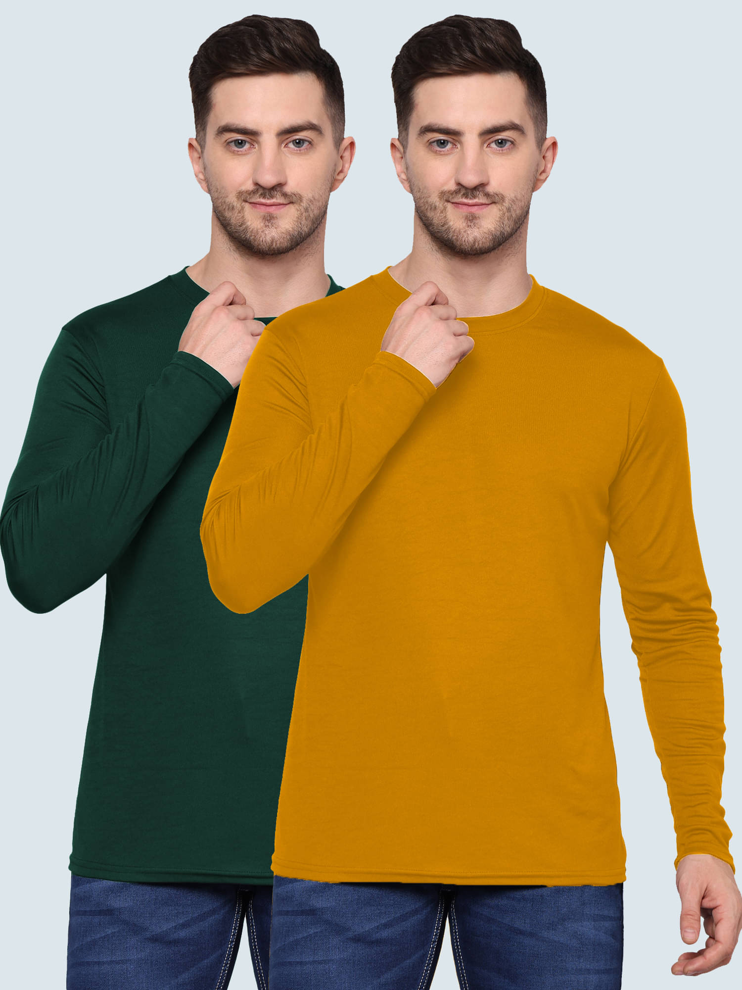 TQH Polyester Regular Fit Solid Full Sleeves Men's Round T-Shirt - Multicolor2 ( Pack of 2 ) TQH Polyester Regular Fit Solid Full Sleeves Men's Round T-Shirt - Multicolor2 ( Pack of 2 )