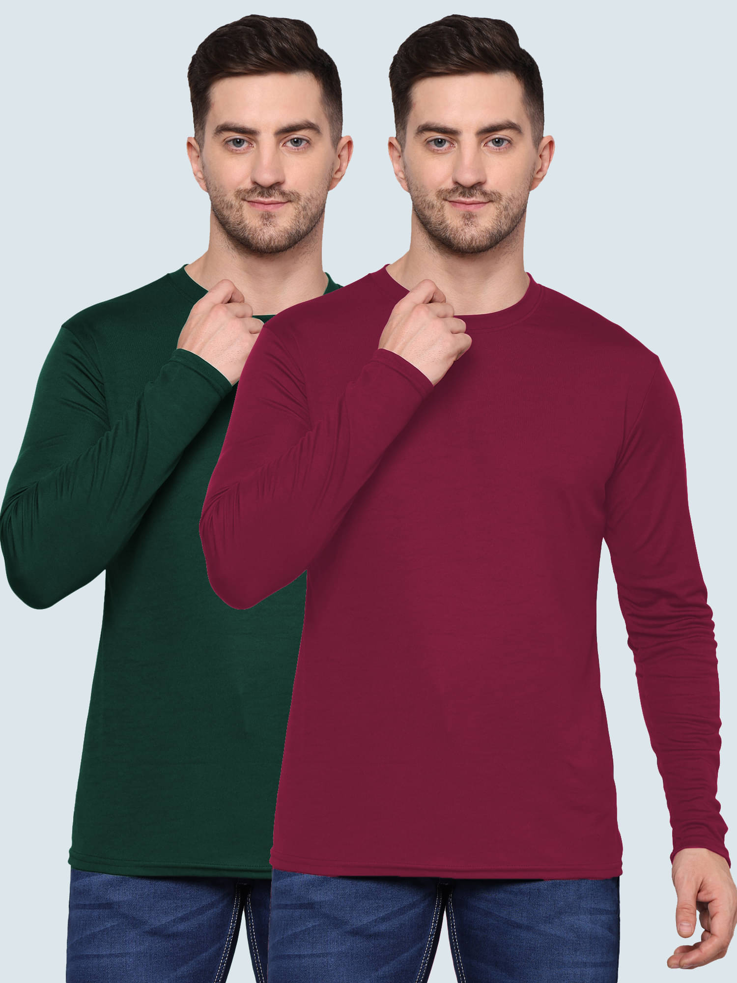 TQH Polyester Regular Fit Solid Full Sleeves Men's Round T-Shirt - Multicolor3 ( Pack of 2 ) TQH Polyester Regular Fit Solid Full Sleeves Men's Round T-Shirt - Multicolor3 ( Pack of 2 )