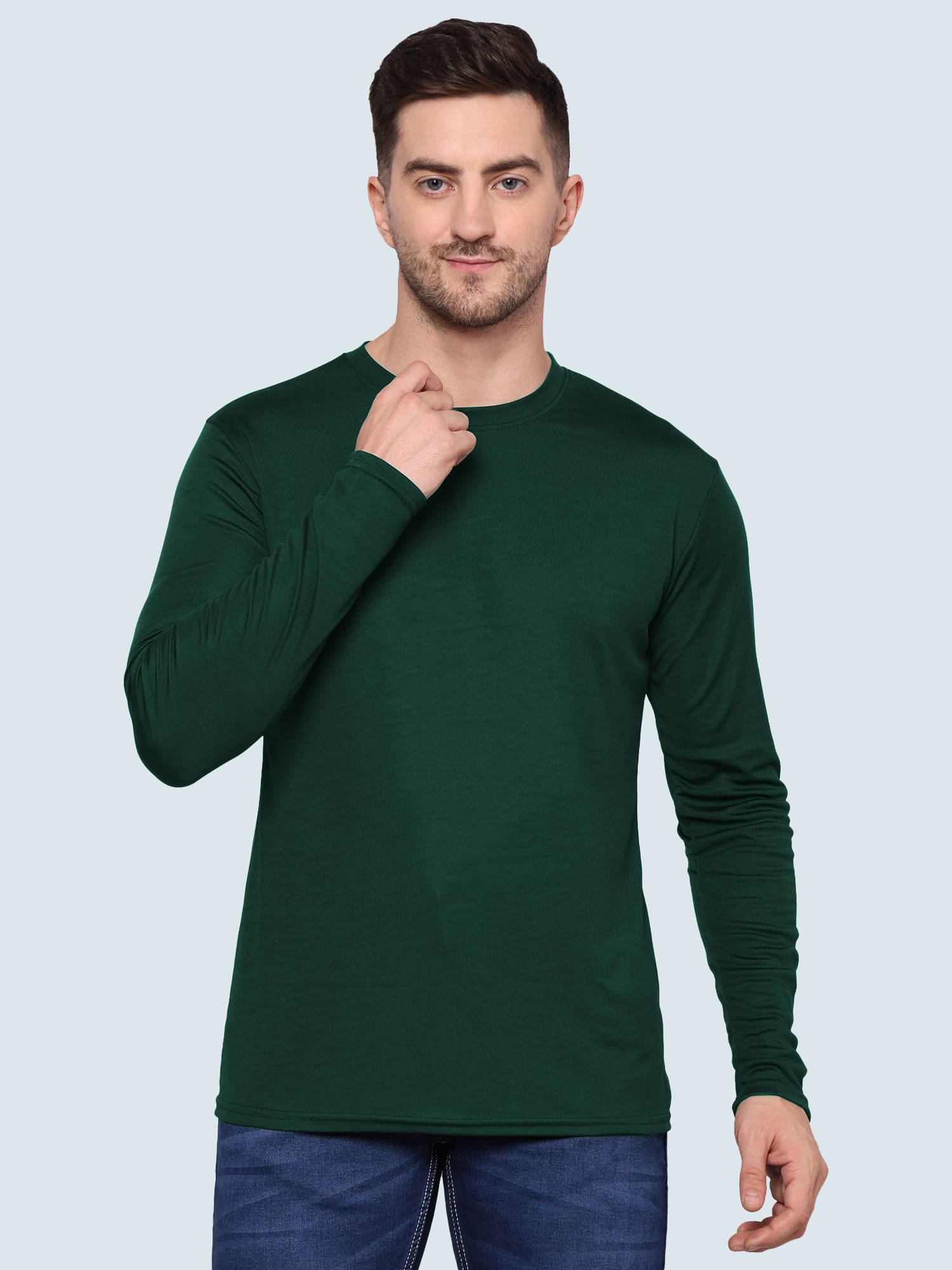 TQH Polyester Regular Fit Solid Full Sleeves Men's Round T-Shirt - Green ( Pack of 1 ) TQH Polyester Regular Fit Solid Full Sleeves Men's Round T-Shirt - Green ( Pack of 1 )